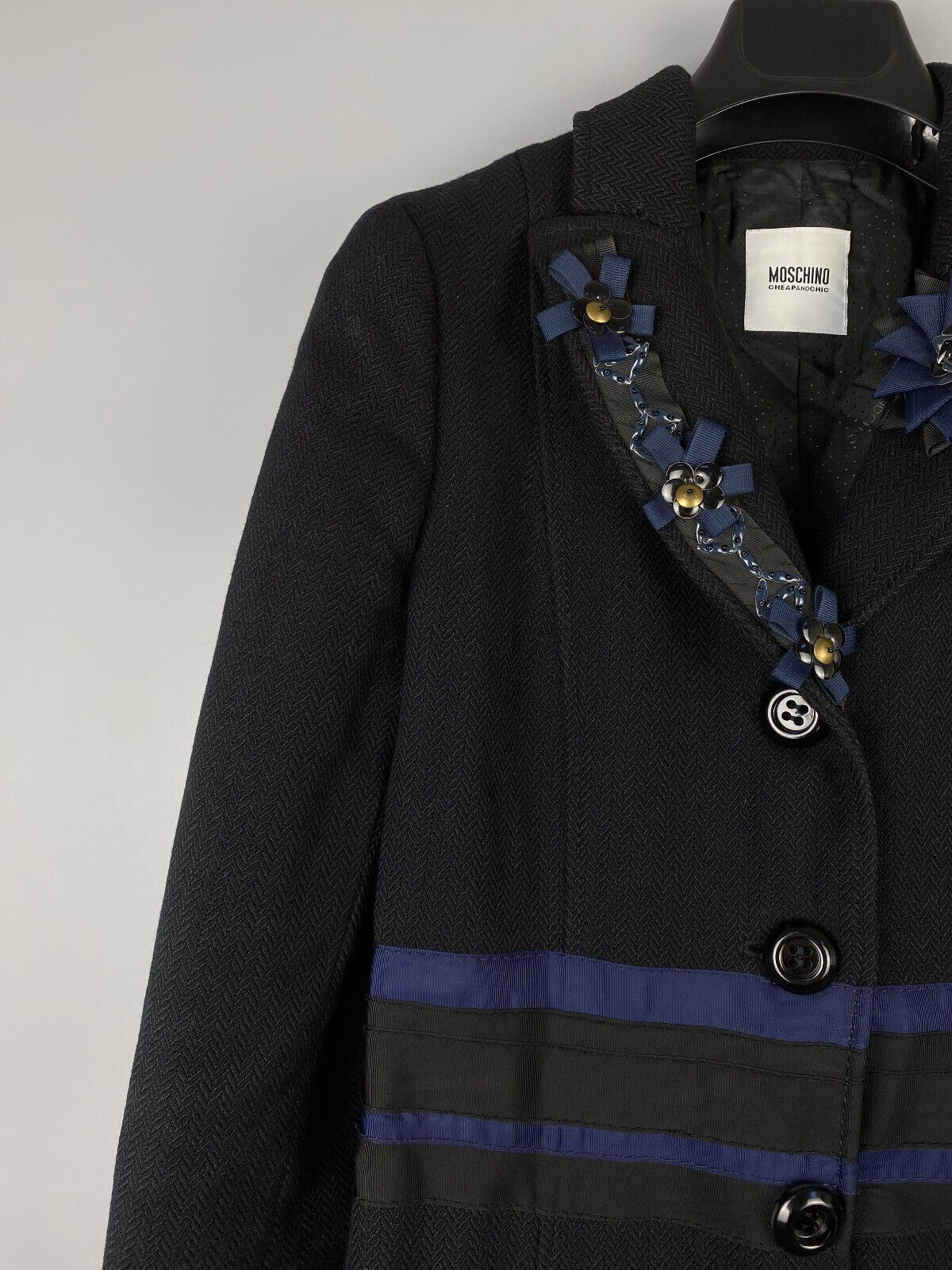 Moschino Moschino Cheap Chic Womens Wool Floral Button Coat Size M / US 6-8 / IT 42-44 - 4 Thumbnail