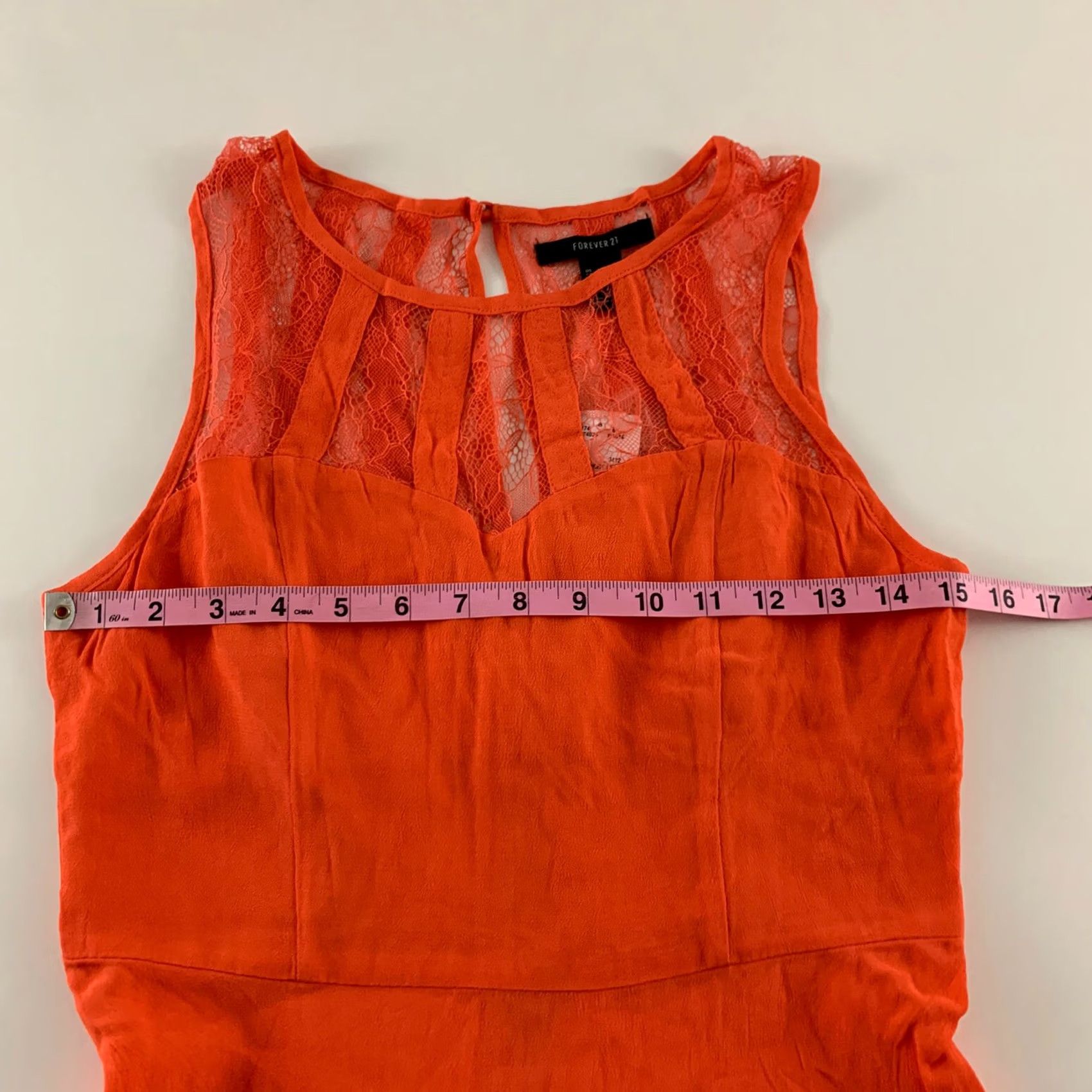 Forever 21 FOREVER 21 Tank Dress Sleeveless Lace Accents Women's Medium Peach Orange Dress Size M / US 6-8 / IT 42-44 - 4 Thumbnail