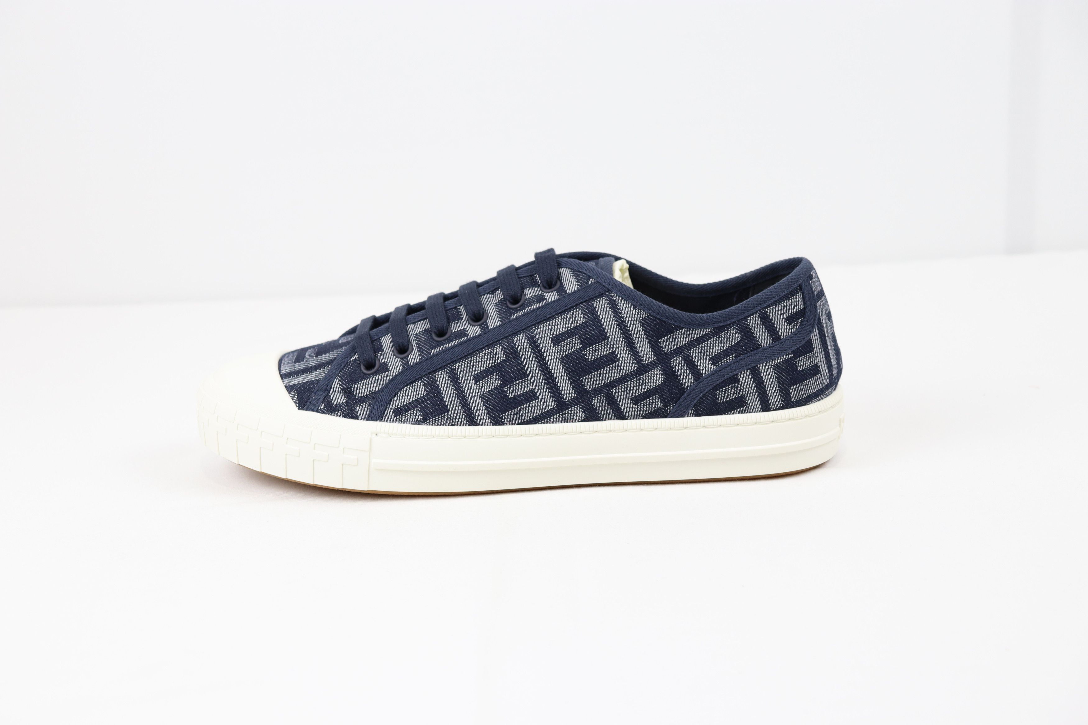 image of Fendi O1Rshd Low Top Monogram Logo Sneakers In Navy / Grey in Navy/Grey, Men's (Size 11)
