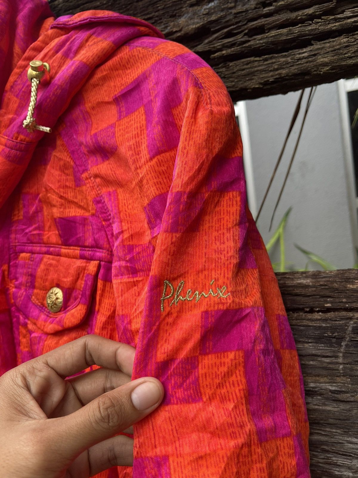 Phenix Vintage Phenix Pink & Orange Patterned Ski Jacket Size L / US 10 / IT 46 - 9 Thumbnail