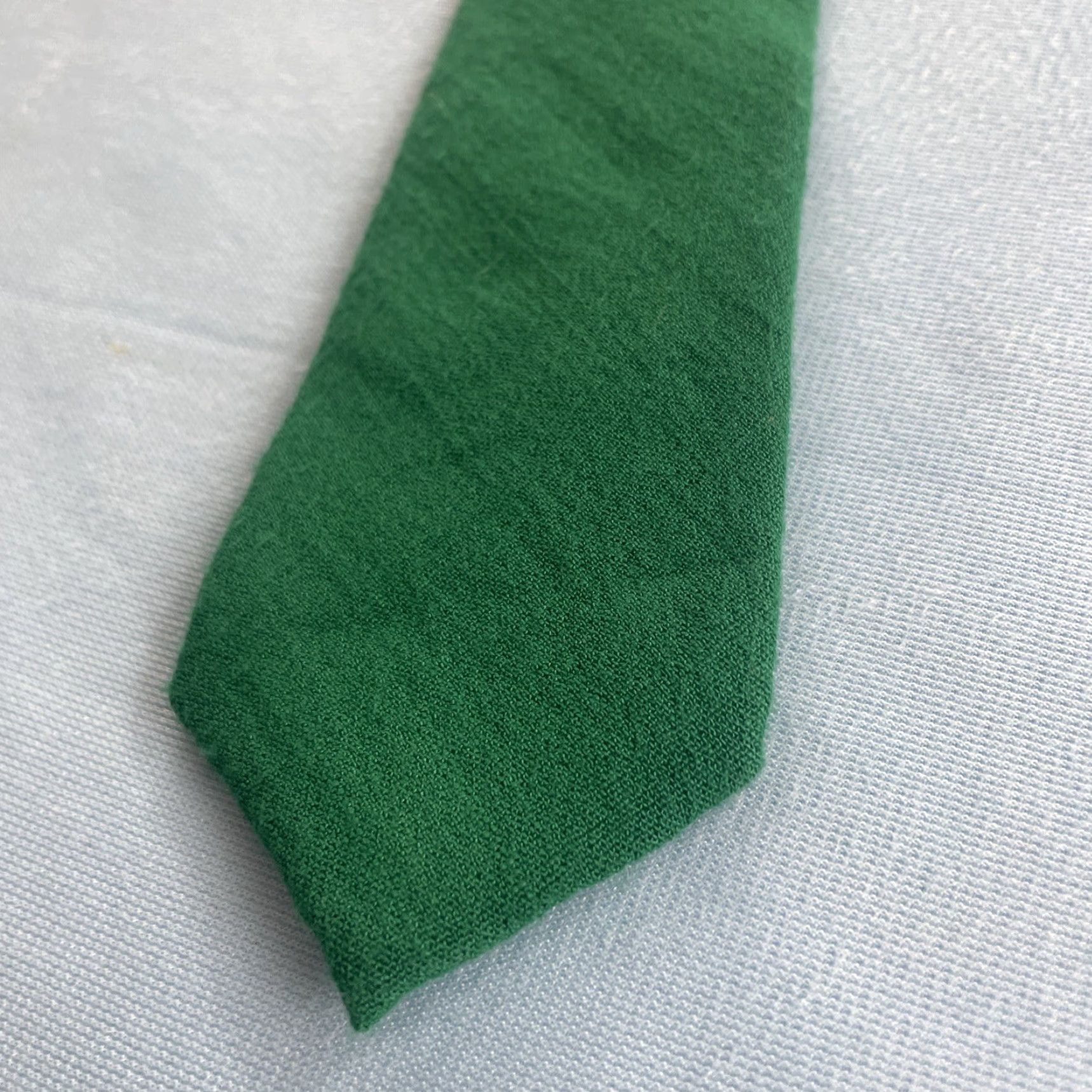 Original Penguin VINTAGE Original Penguin Tie Green Linen Cotton Skinny Neck Tie 2.5" Classic 57"-60" Mens Size ONE SIZE - 2 Thumbnail