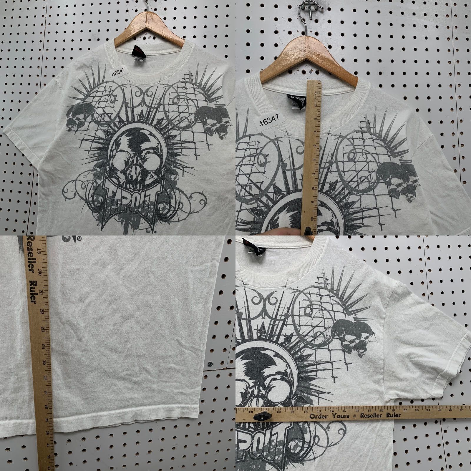 Tapout VINTAGE Tap Out Skull Shirt Mens Large White Y2K MMA Affliction Made USA Size US L / EU 52-54 / 3 - 8 Thumbnail