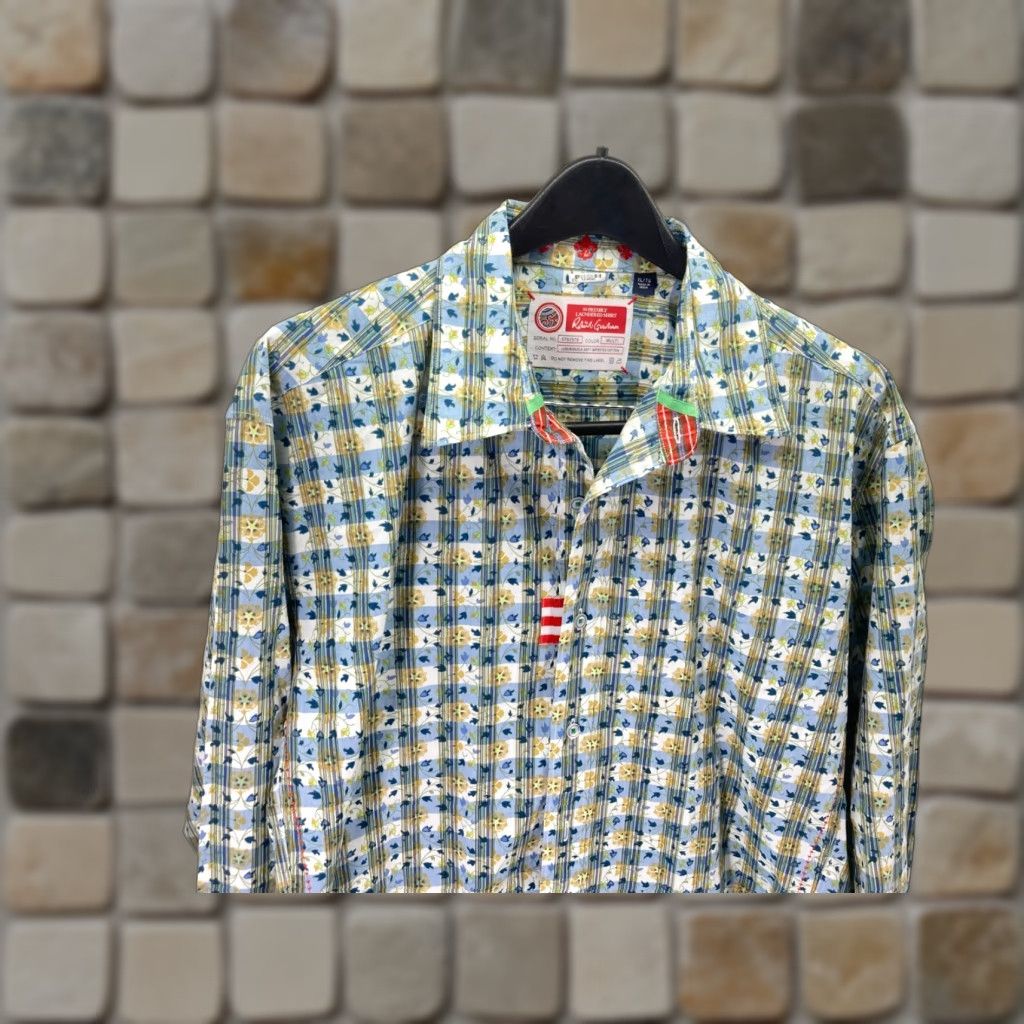 Robert Graham Robert Graham Button Up Shirt Mens XL Multicolor Floral Cotton Long Sleeve Size US XL / EU 56 / 4 - 1 Thumbnail