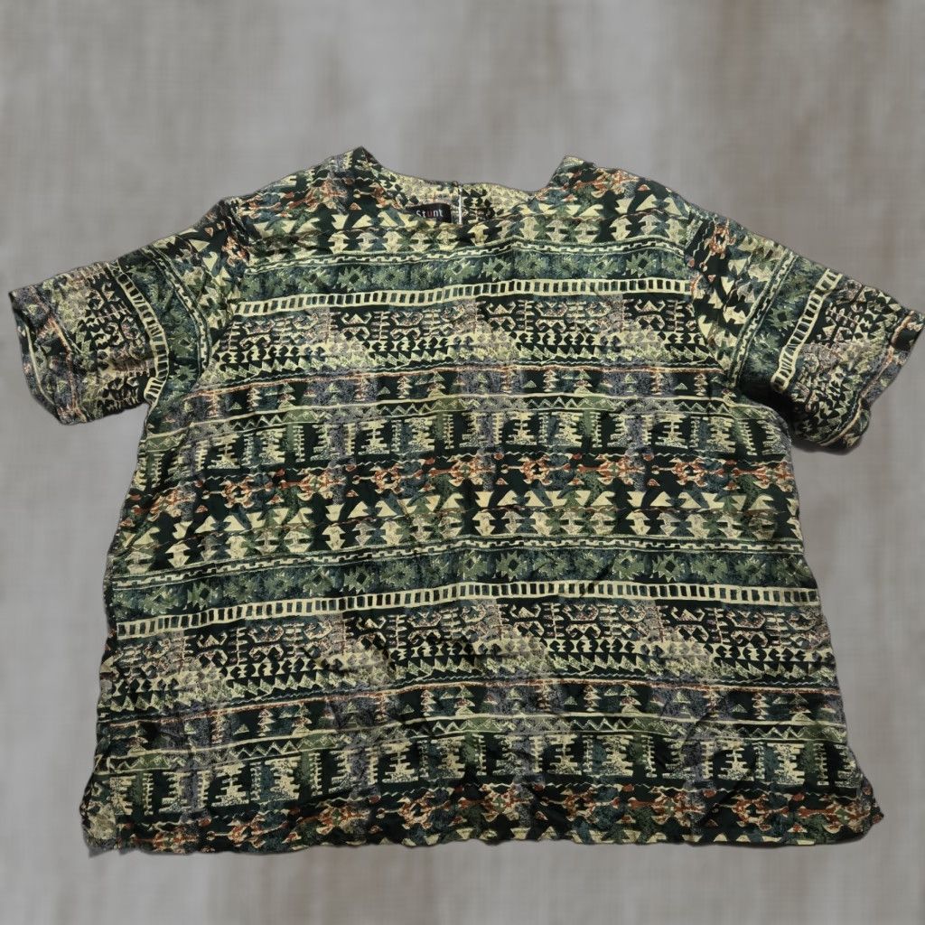 Vintage Stunt Stunt Vintage Silk Blouse Shirt 3X Adult Women's Plus Size Green 100% Silk Blouse Shirt Vintage Size XXL / US 16-18 / IT 52-54 - 1 Thumbnail