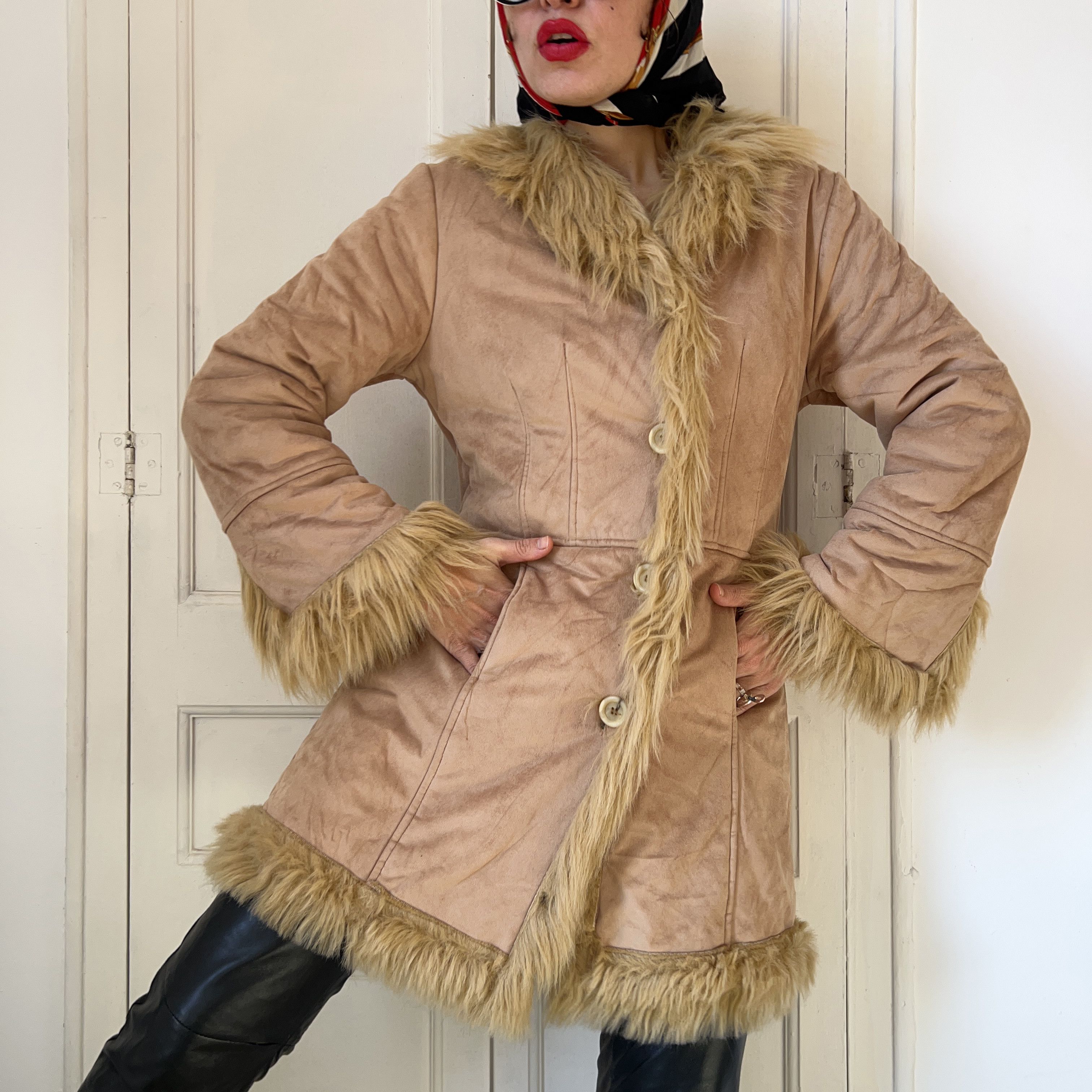 Vintage Vintage 70s Faux Suede Penny Lane Coat Size M / US 6-8 / IT 42-44 - 6 Thumbnail