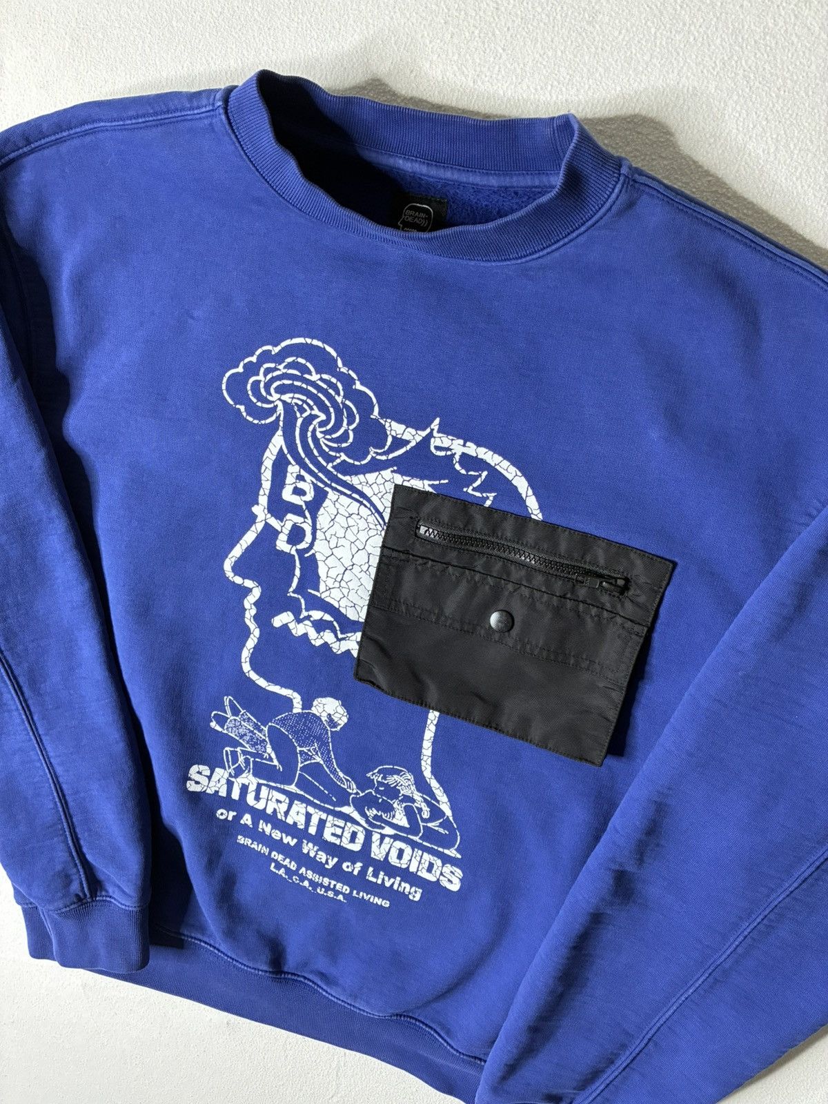 Brain Dead Brain Dead Saturated Voids Sweatshirt - Size Medium- Blue Size US M / EU 48-50 / 2 - 4 Thumbnail