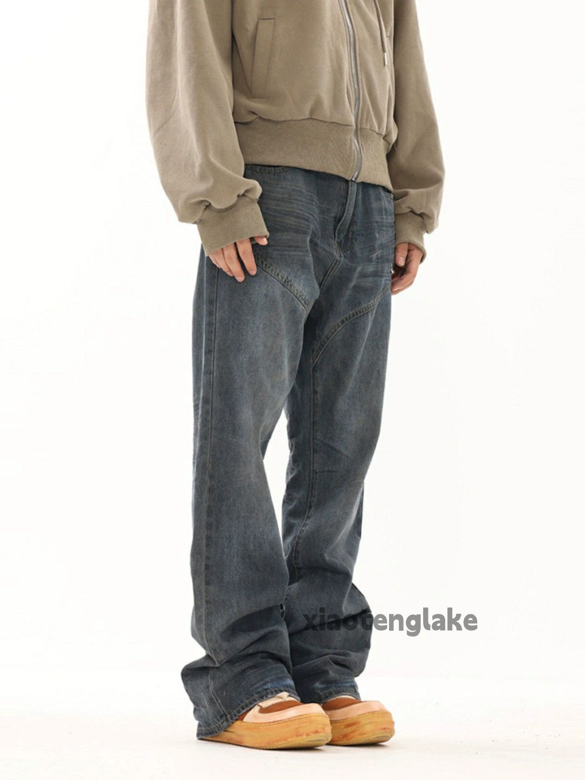 Jean × Vintage washed faded yuppie bootcut stain punk paint jeans Size US 32 / EU 48 - 6 Thumbnail