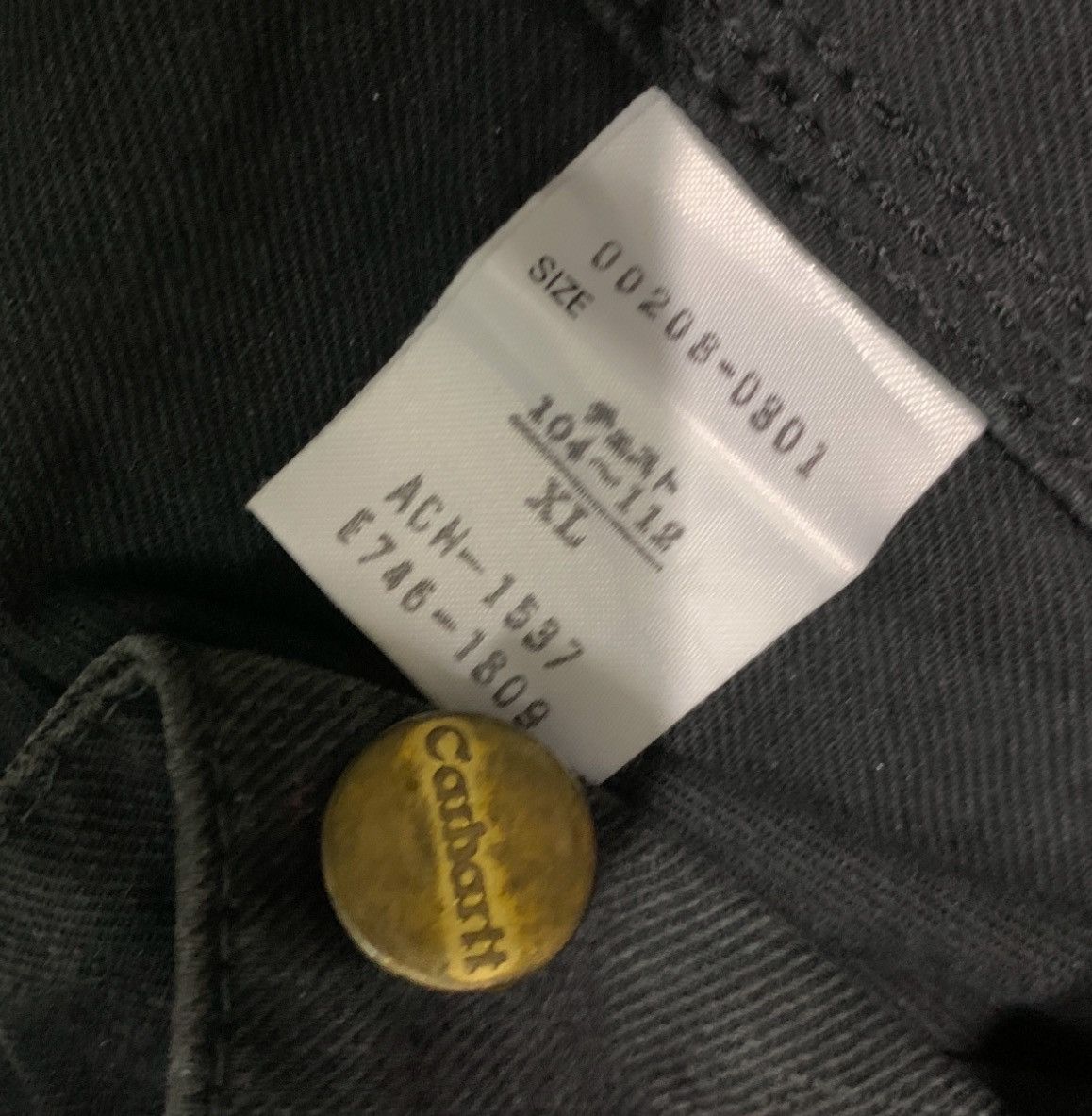 Carhartt VINTAGE CARHARTT DENIM HOODIE CHORE JACKET BUTTON BLACK Size US L / EU 52-54 / 3 - 10 Thumbnail