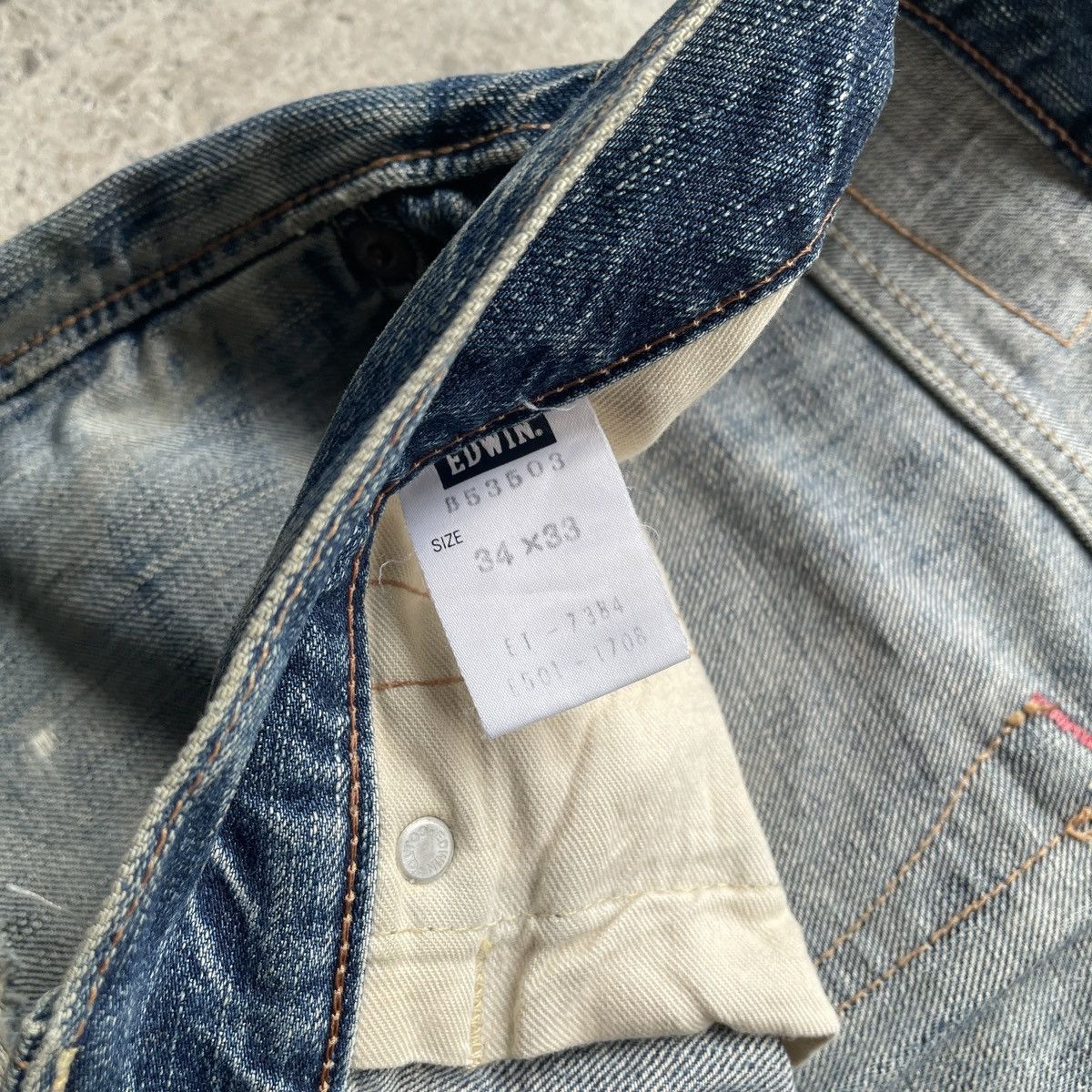 Japanese Brand W37 Vintage Edwin Faded Distressed Jeans Baggy Denim Pants Size US 37 - 8 Thumbnail