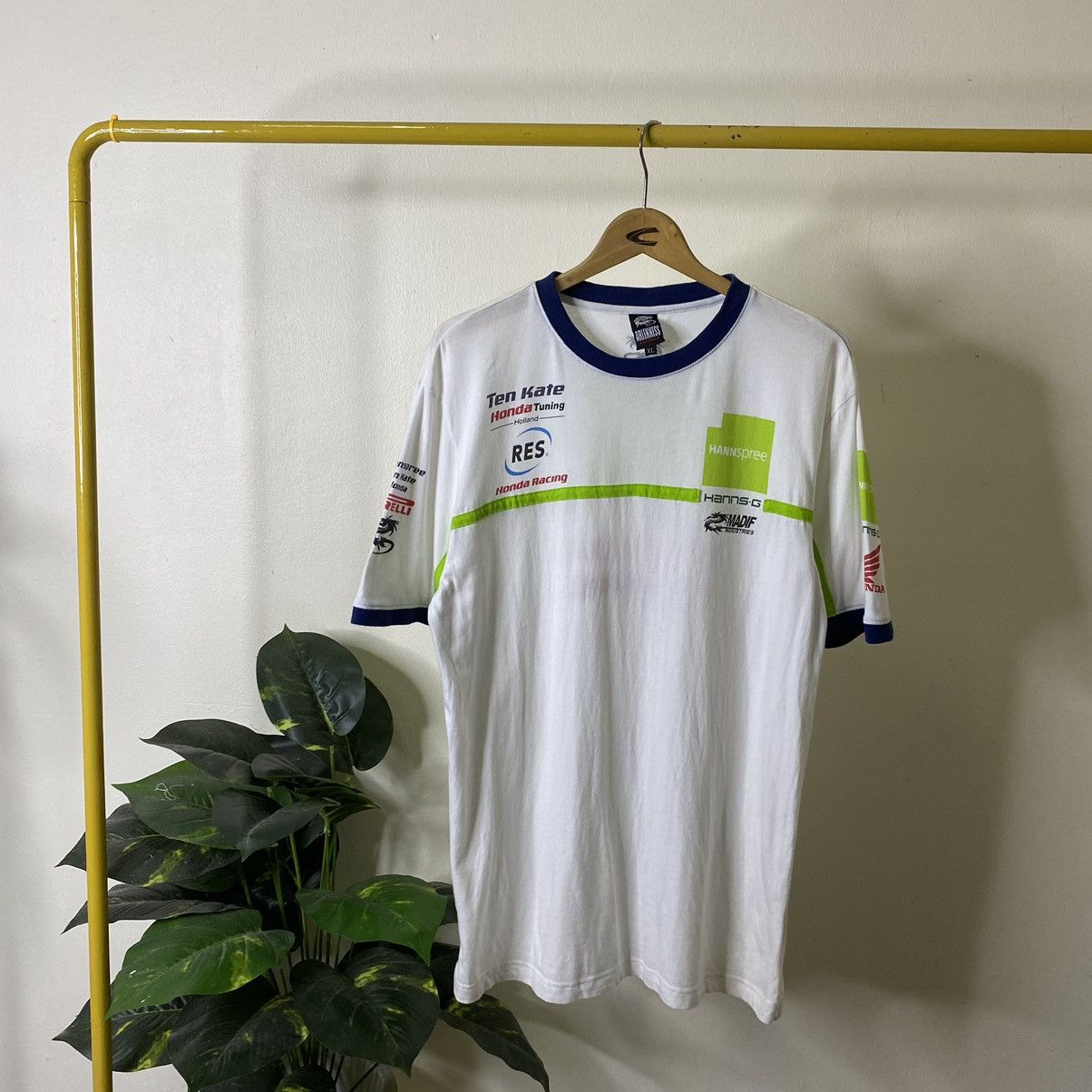Honda Vintage Y2K Honda Racing Pirelli Ringer Tee Size US L / EU 52-54 / 3 - 6 Thumbnail