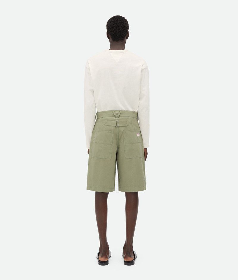 Bottega Veneta o1bcso1str0526 Light Cotton Twill Cargo Shorts Light Green Size US 32 / EU 48 - 3 Thumbnail