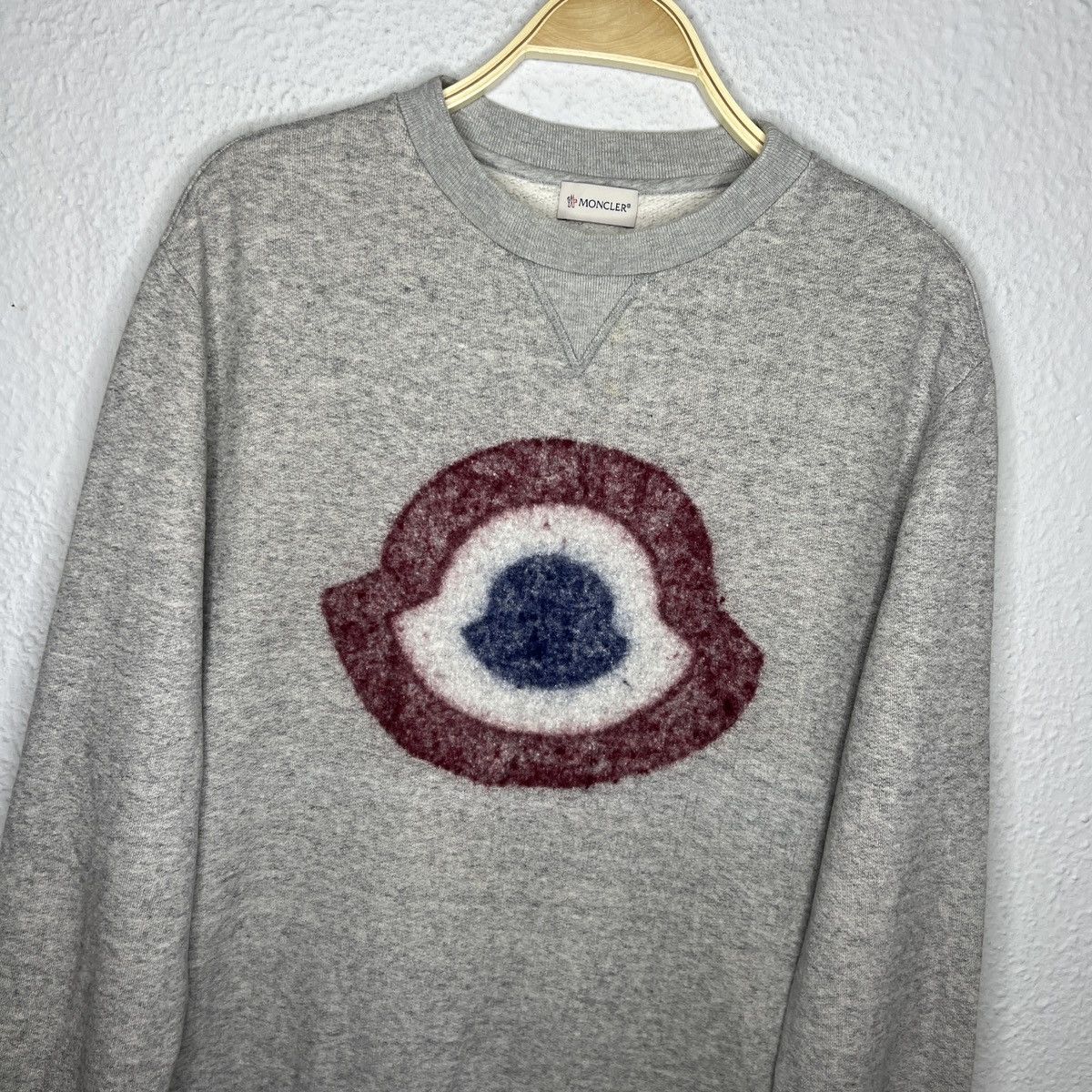 Moncler Moncler Sweatshirt Crewneck Classic Big Logo Wool Grey Size US L / EU 52-54 / 3 - 4 Thumbnail