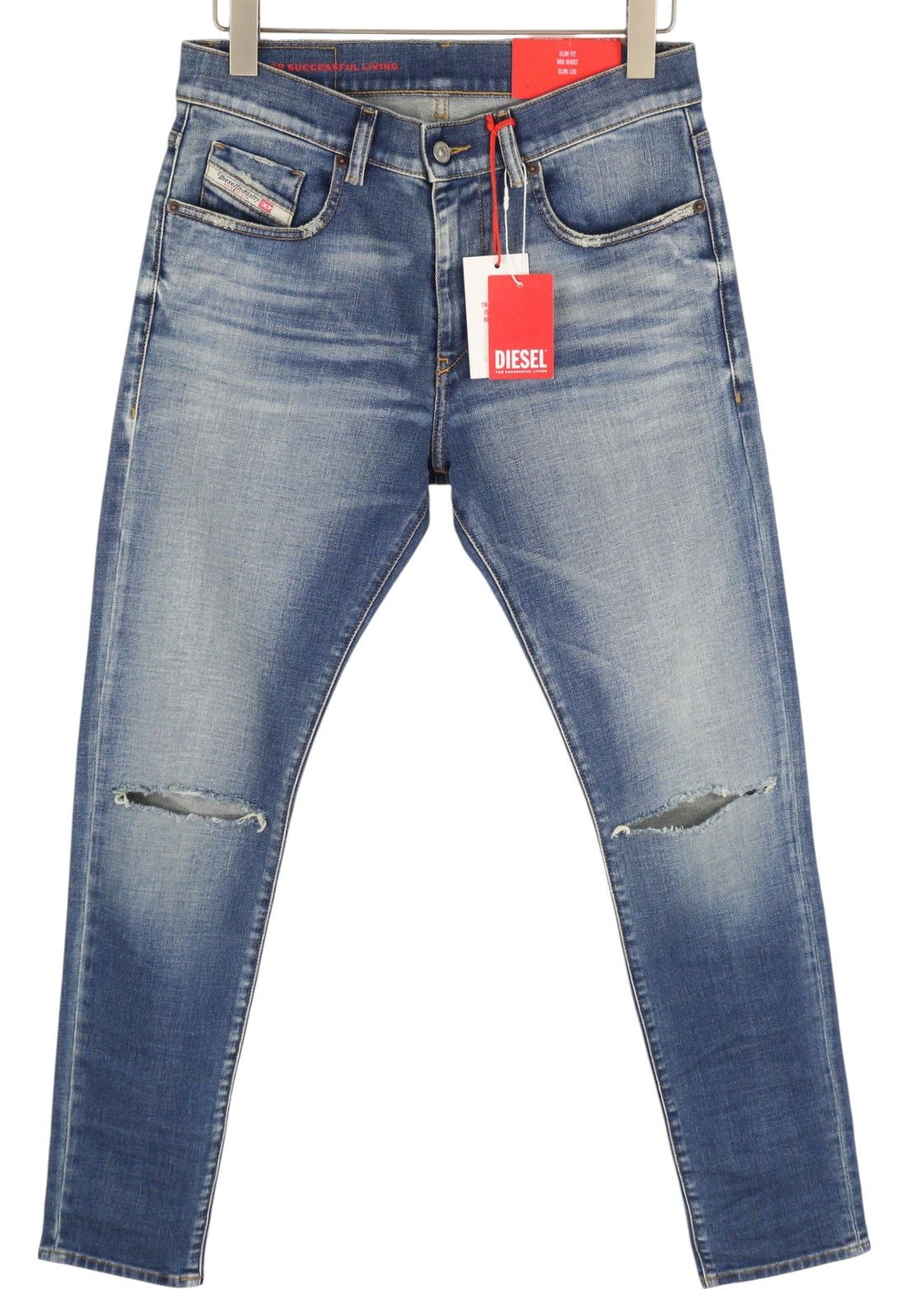 Diesel 2019 D-STRUKT 09C87 W30/L32 Blue Distress Slim 85412 Size US 30 / EU 46 - 1 Thumbnail