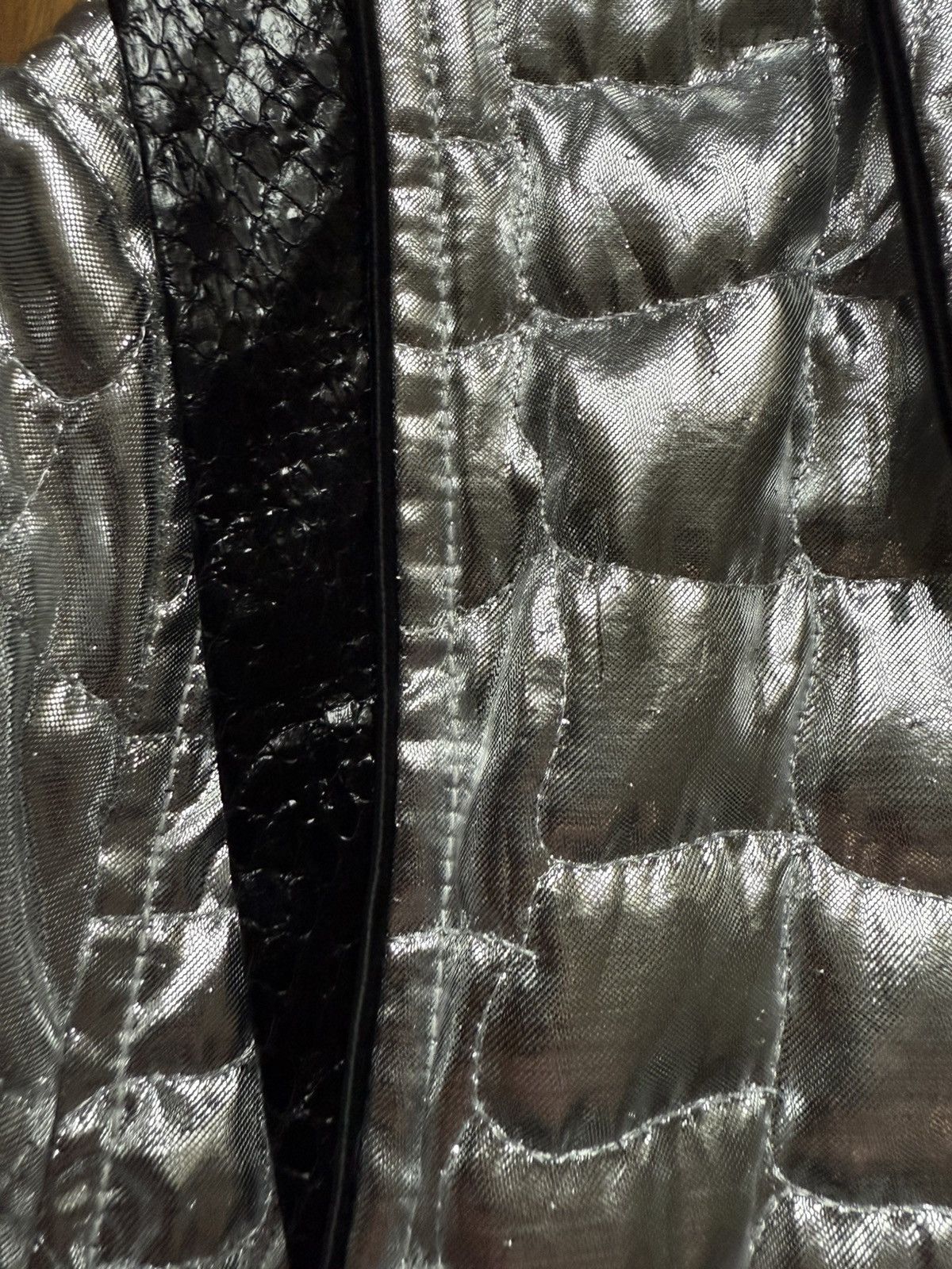 Celine × Hedi Slimane S/S19 Runway Python Skin Trimmed Silver Teddy Bomber Jacket Size US S / EU 44-46 / 1 - 6 Thumbnail