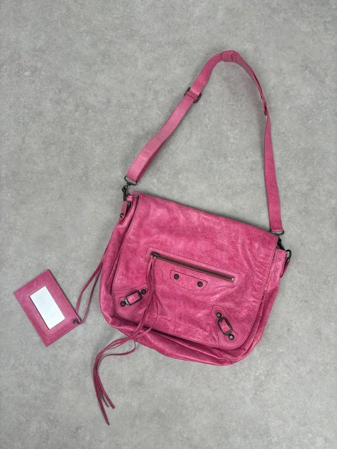 Balenciaga Balenciaga Moto City Messenger Studded Pink Bag Size ONE SIZE - 6 Thumbnail
