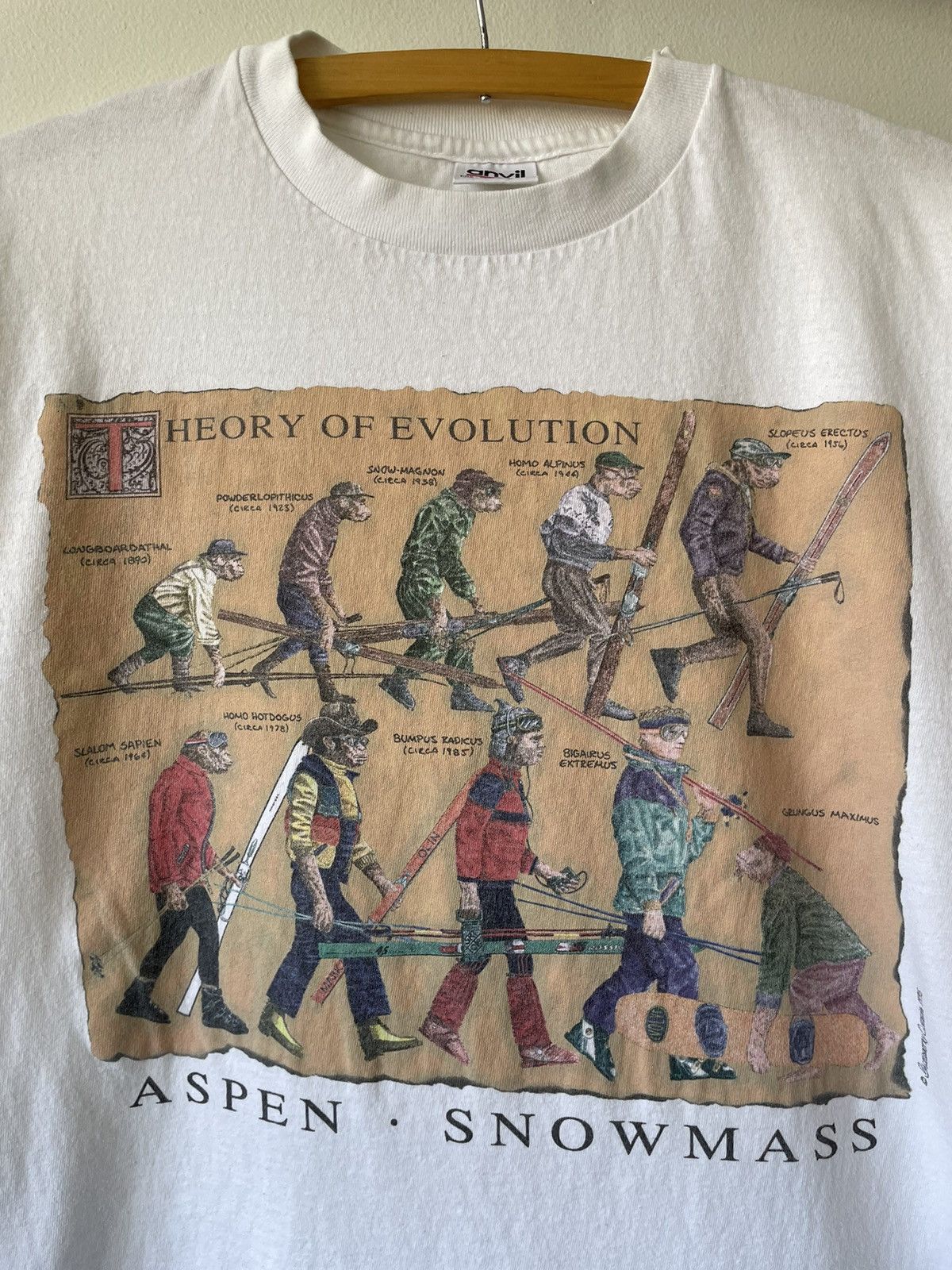 Anvil × Vintage Vintage 1995 Aspen Snowboard Evolution tee Size US L / EU 52-54 / 3 - 2 Thumbnail