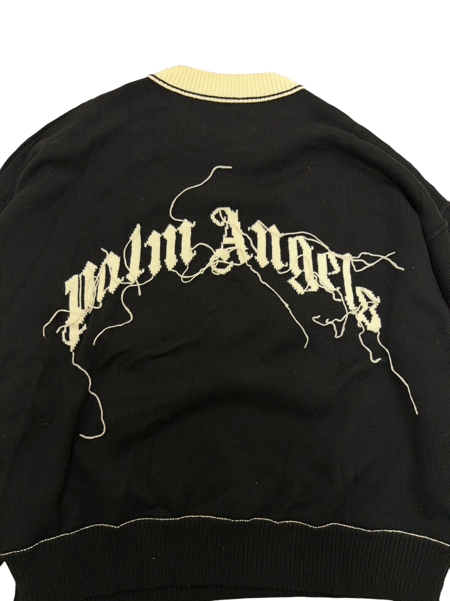 Palm Angels Palm Angels Black & White Skull Logo Wool Sweater Size US XL / EU 56 / 4 - 4 Thumbnail