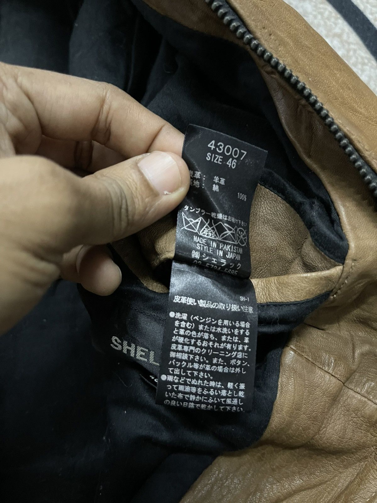 Shellac 2000s SHELLAC SHEEP SKIN BIKER LEATHER JACKET RARE Size US S / EU 44-46 / 1 - 12 Thumbnail