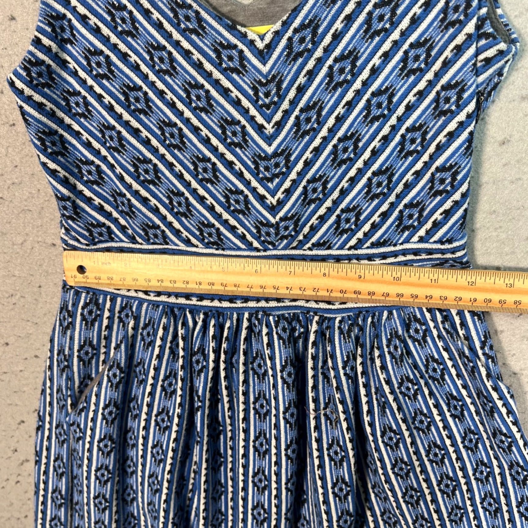 Vintage Maeve Sleeveless Dress Blue & Black Womens Size 4 Polyester Cotton Blend Size S / US 4 / IT 40 - 7 Thumbnail