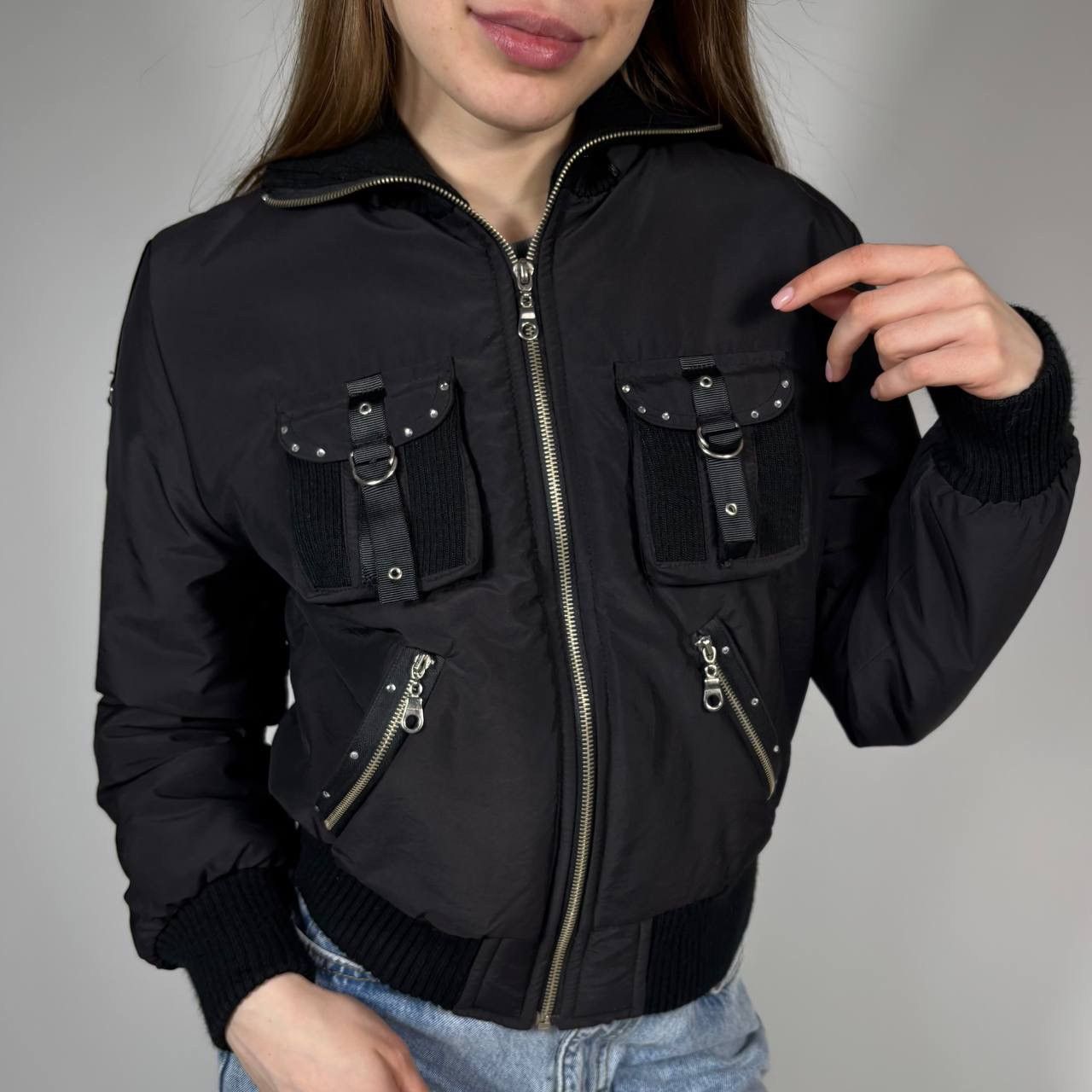 Vintage Y2K Japanese Gothic Opium Style Bondage Bomber
