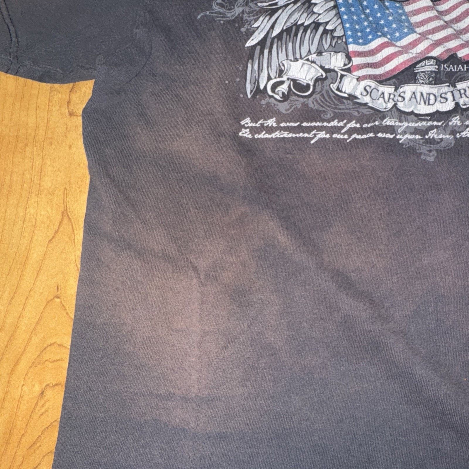 Band Tees × Vintage VNTG Jesus America T-Shirt Black M 19x25 Scars And Stripes Size US M / EU 48-50 / 2 - 4 Thumbnail
