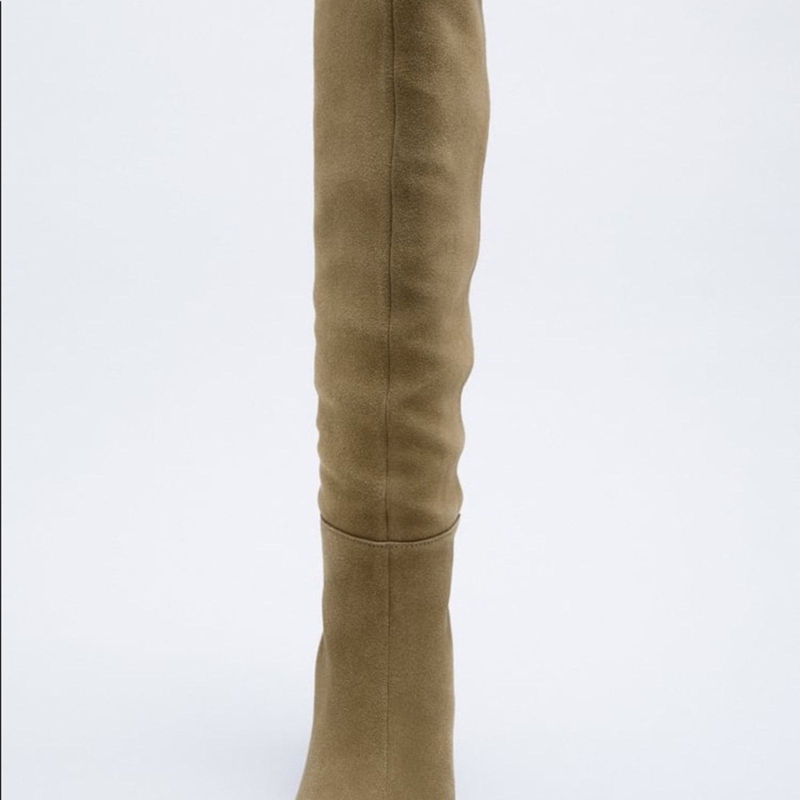 Zara ZARA HEELED SPLIT LEATHER KNEE HIGH BOOTS Size US 9 / IT 39 - 6 Thumbnail