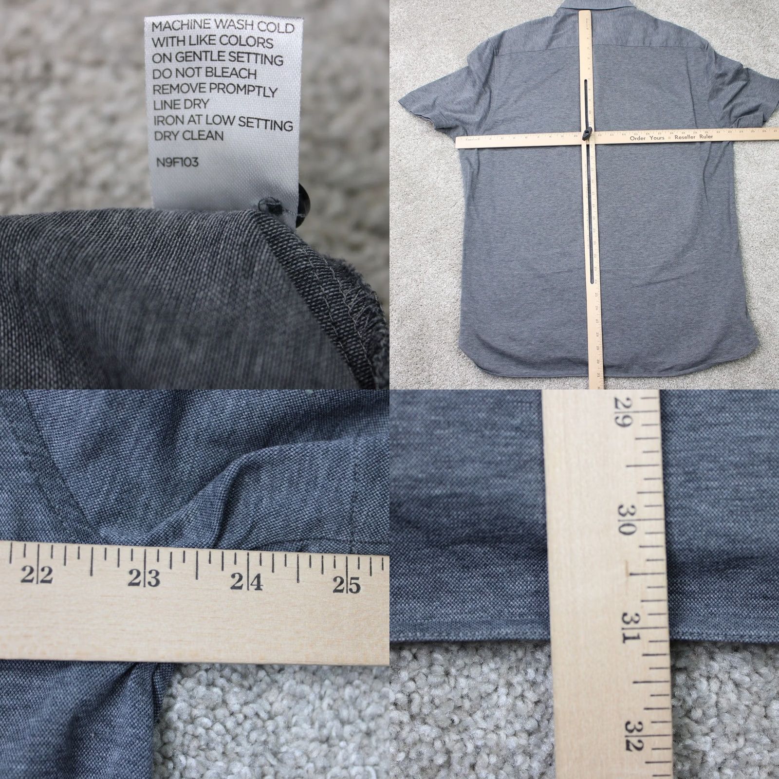 Vintage Nice Stuff Shirt Mens XL Gray 100% Cotton Short Sleeve Button Up Casual Preppy Size US XL / EU 56 / 4 - 8 Thumbnail