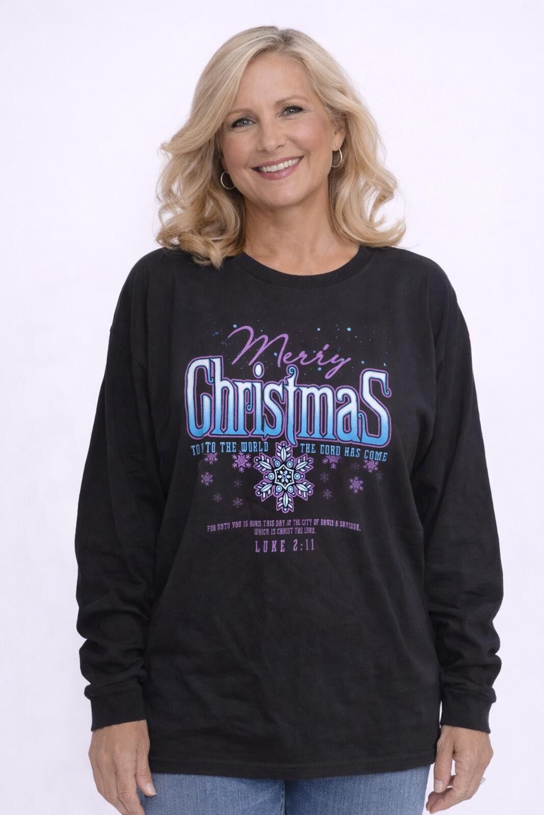 Other Womens XL Black Luke 2:11 Long Sleeve Cotton Christmas Shirt Size XL / US 12-14 / IT 48-50 - 1 Thumbnail