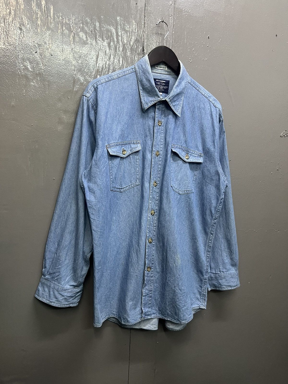 Japanese Brand Best Planning Pure Cotton Denim Shirt Longsleeve Size US L / EU 52-54 / 3 - 4 Thumbnail