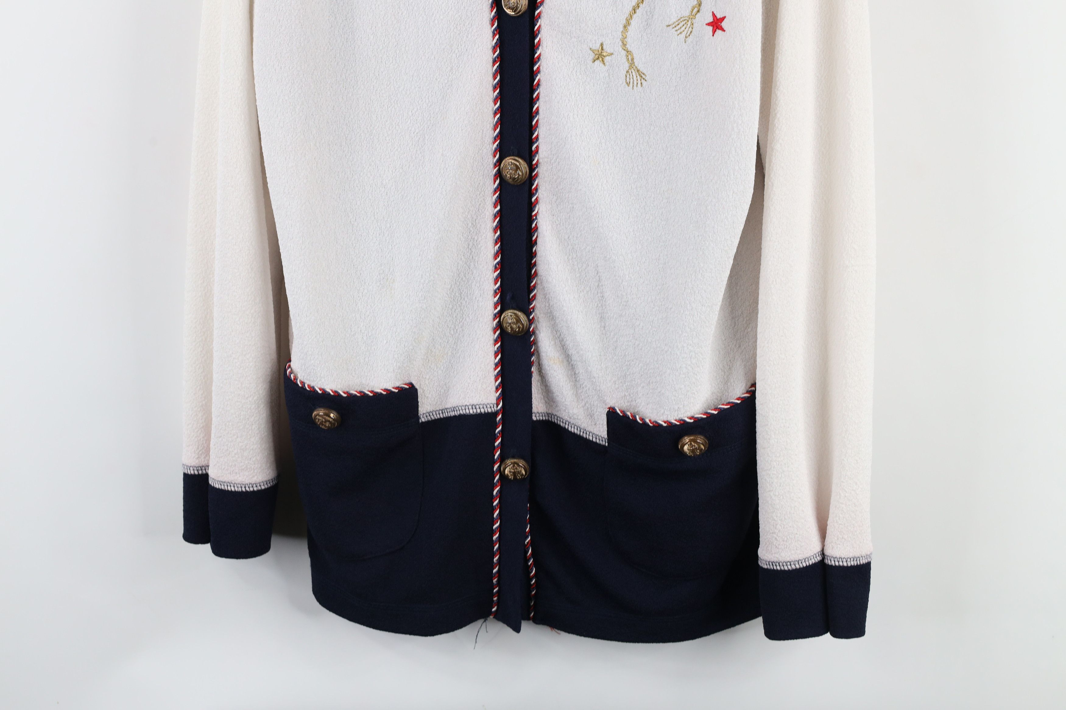 Vintage Vintage 90s Streetwear Sailing Knit Cardigan Sweater USA Size M / US 6-8 / IT 42-44 - 3 Thumbnail
