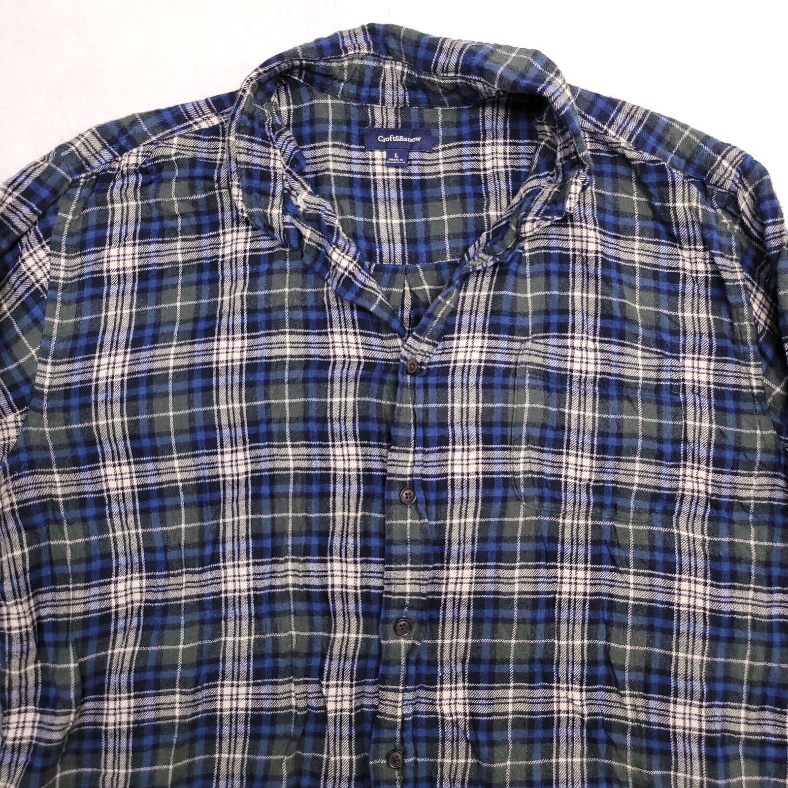 Croft & Barrow Croft & Barrow Tartan Flannel Shirt Mens Size Large L Blue Size US L / EU 52-54 / 3 - 1 Thumbnail
