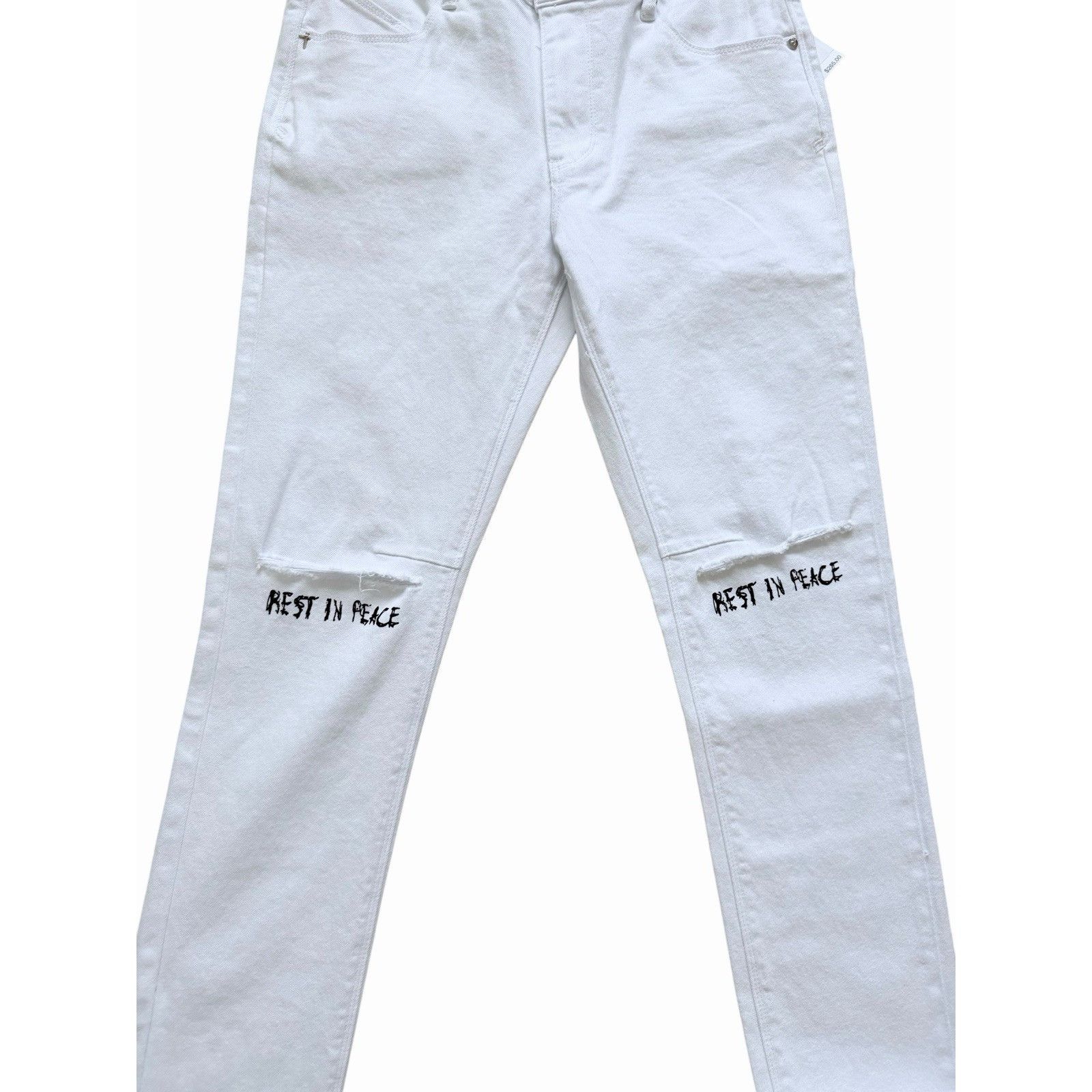 Rta RtA Mens Bryant Distresse Skinny Jeans White Size 30/32 Size US 30 / EU 46 - 7 Thumbnail