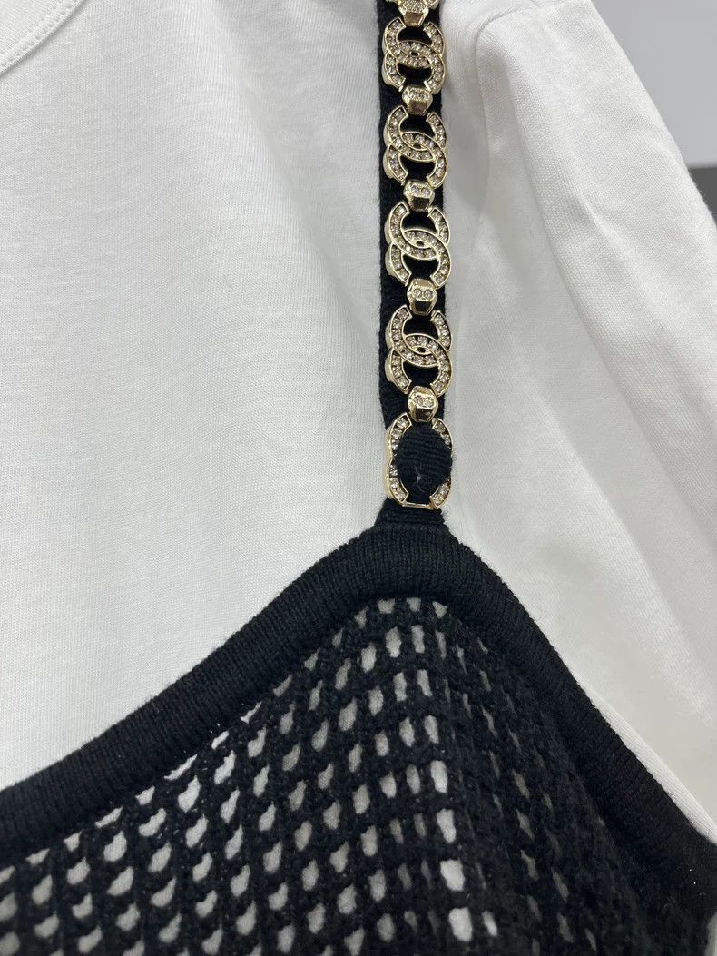 Chanel Chanel Black and white suspender two-piece set hollow doub Size L / US 10 / IT 46 - 2 Thumbnail
