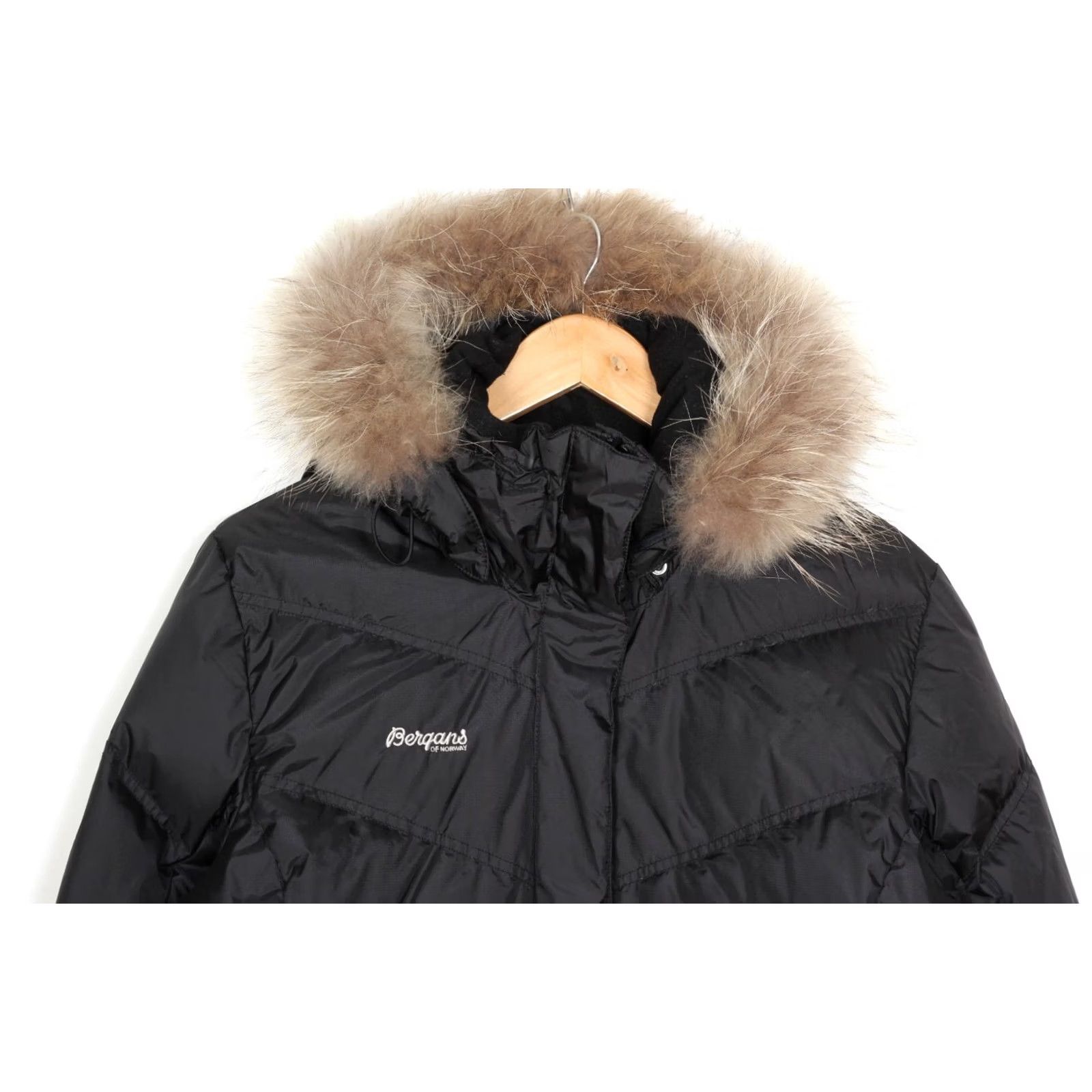 Vintage BERGANS OF NORWAY MYKING DOWN LADY Fur Hooded Jacket Women Size L Waterproof Jacket Womens L Black Size L / US 10 / IT 46 - 4 Thumbnail