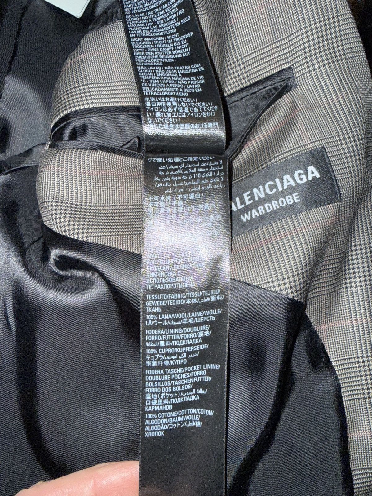 Balenciaga 'Washed' Prince Of Wales SB jacket Size 44R - 19 Thumbnail