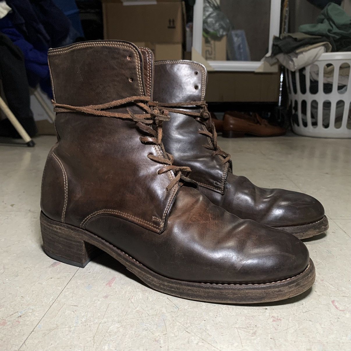 Guidi Guidi 795v Brown Leather Boots Men’s EU 41 / US 8 Size US 8 / EU 41 - 1 Thumbnail
