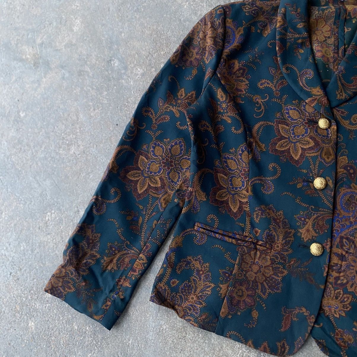 Burberry ‼️LAST DROP‼️Burberry Vintage Floral Paisley Blazer Jacket Size S / US 4 / IT 40 - 9 Thumbnail