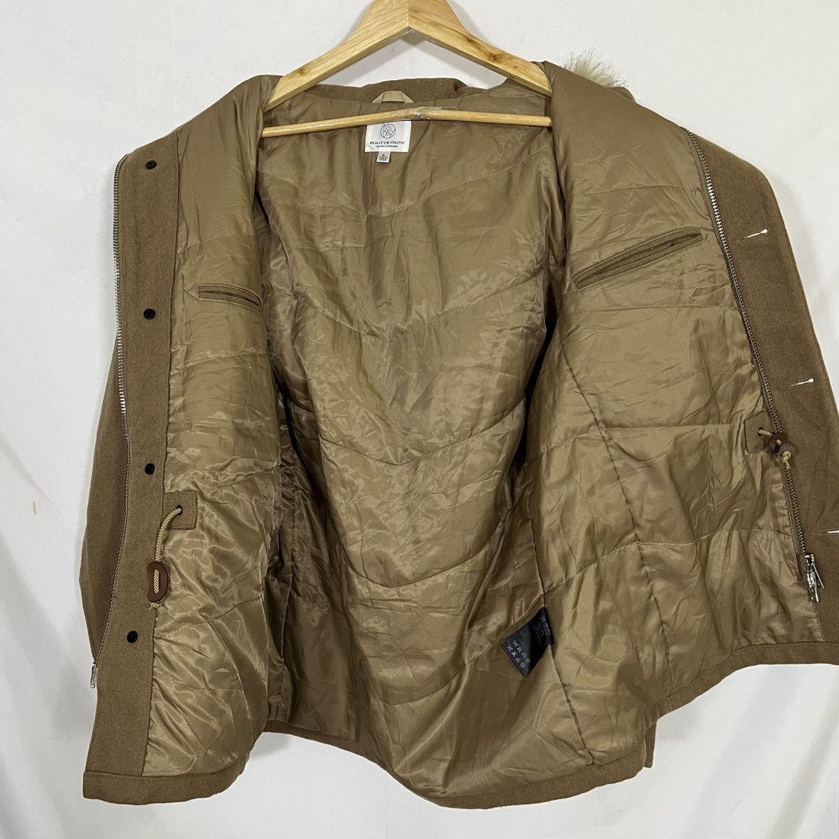 United Arrows BEAUTY & YOUTH UNITED ARROWS WOOL FUR HOODED JACKET Size L / US 10 / IT 46 - 4 Thumbnail
