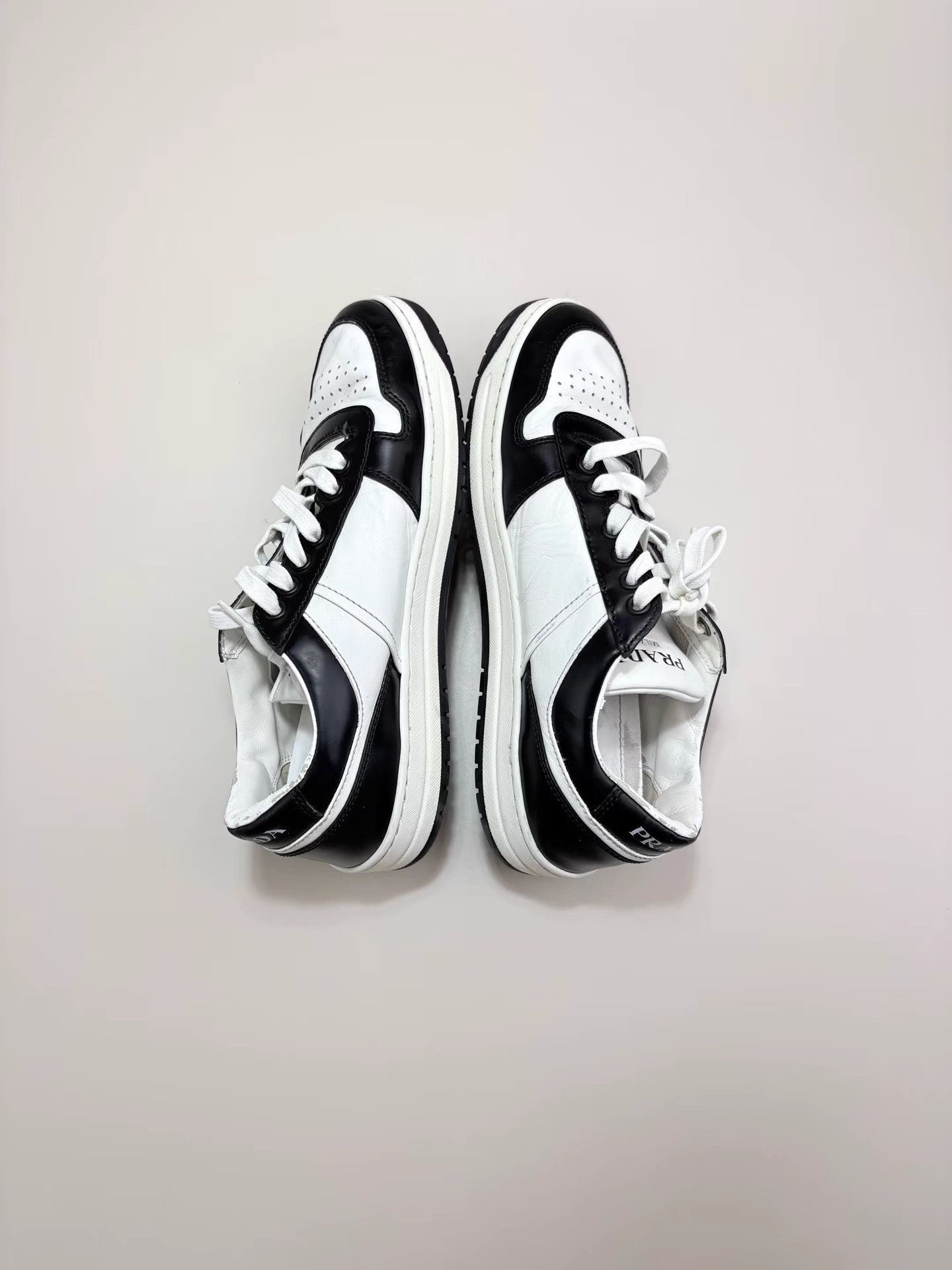 Prada PRADA Triangle Logo Black and White Panda Skate Shoes K1 Size US 8.5 / IT 38.5 - 4 Thumbnail