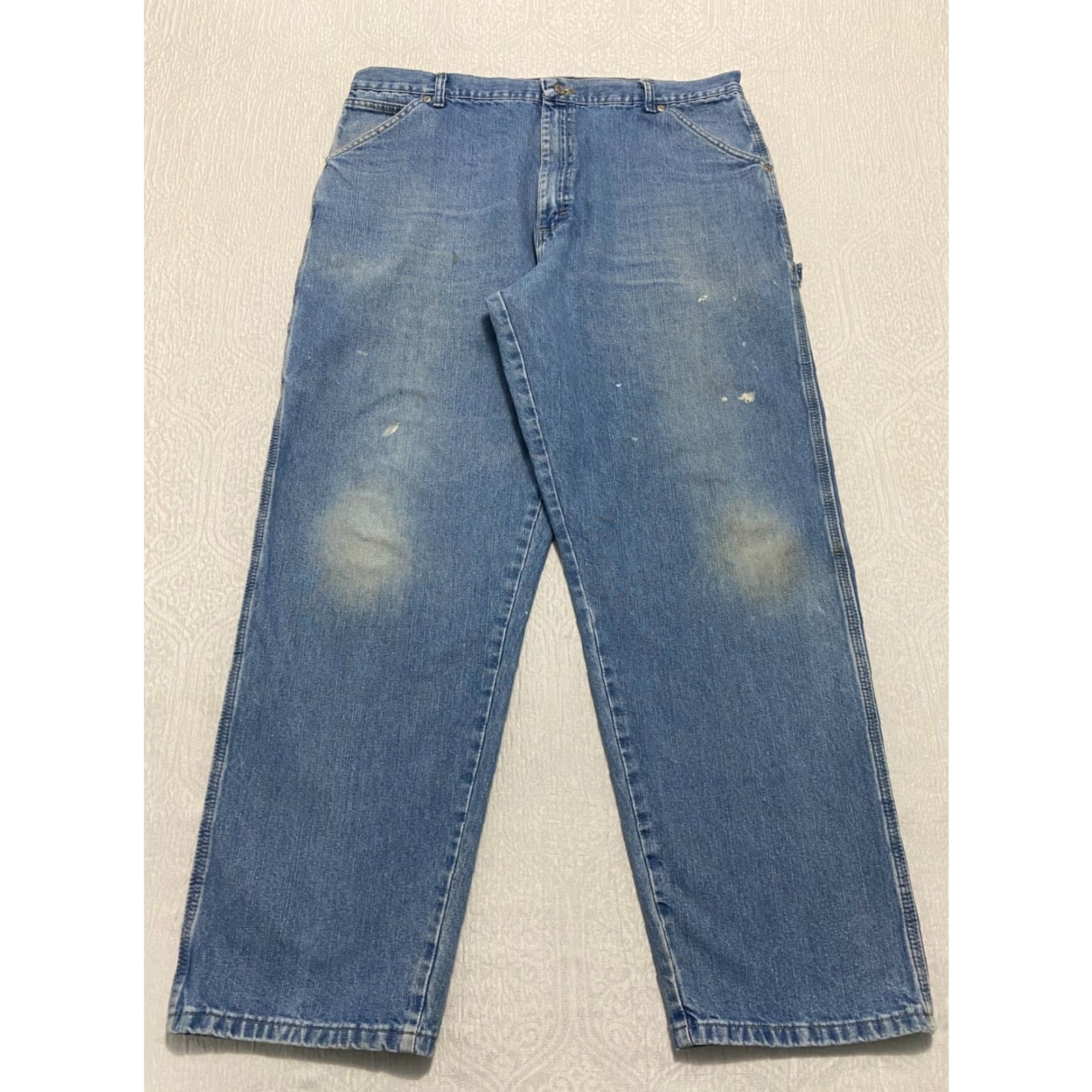 Wrangler VINTAGE Wrangler Hero Carpenter Jeans Mens 40x32 Blue Straight Wide Leg - Wrangler Hero Carpenter Jeans Mens 40x32 Blue Straight Wide Leg Size US 40 / EU 56 - 2 Thumbnail