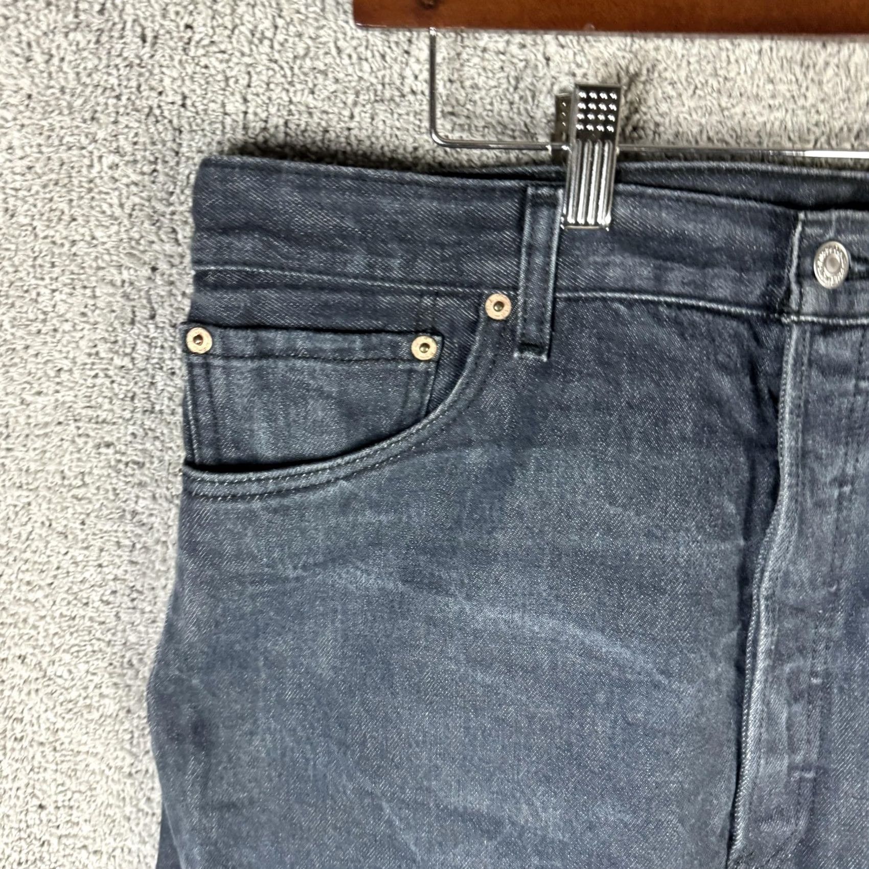 Levi's Levi's 501 Jeans Mens 38x30 Gray Denim Button Fly Straight Leg Mid Rise Size US 38 / EU 54 - 2 Thumbnail