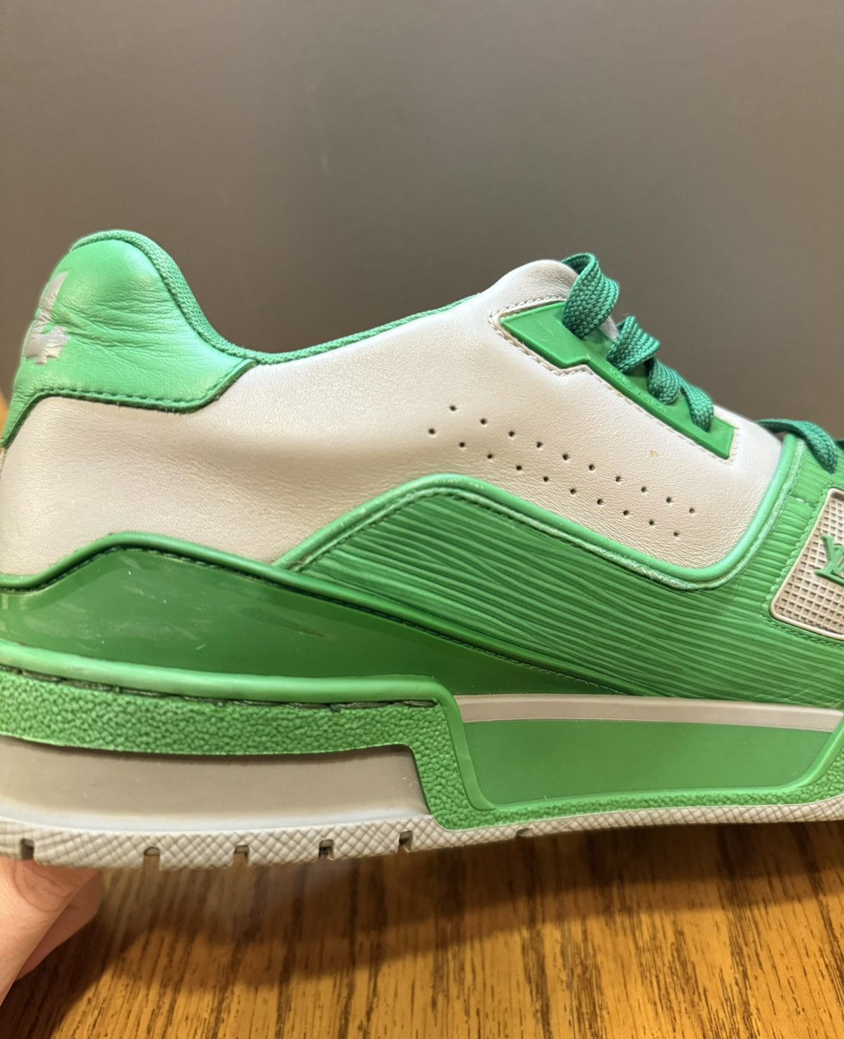 Louis Vuitton Louis Vuittton Trainer Sneaker (Green/Grey) Size US 9 / EU 42 - 11 Thumbnail