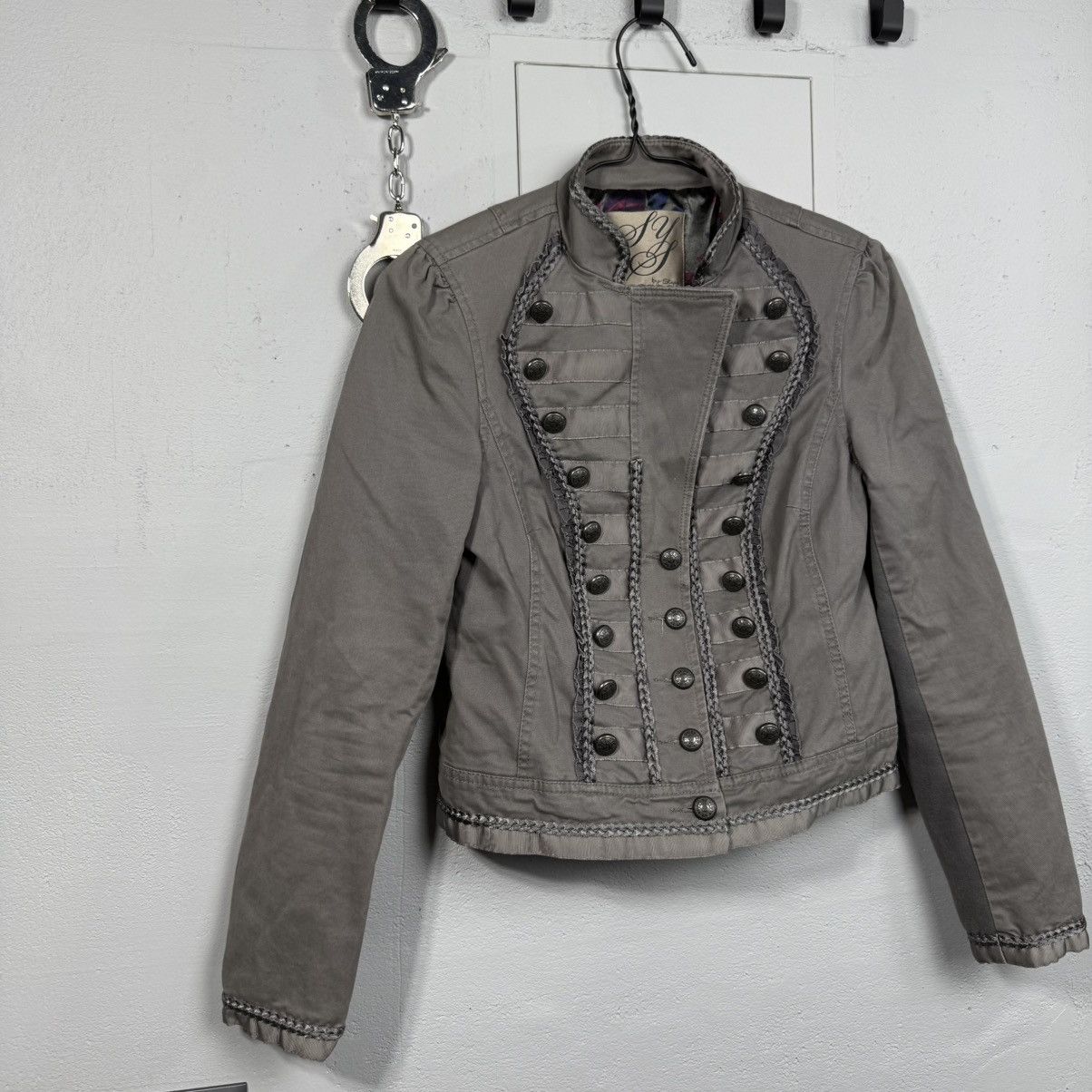 Japanese Brand OOs Napoleon Military Denim Blazer Jacket PPFM Balmain Vibe Size XS / US 0-2 / IT 36-38 - 3 Thumbnail