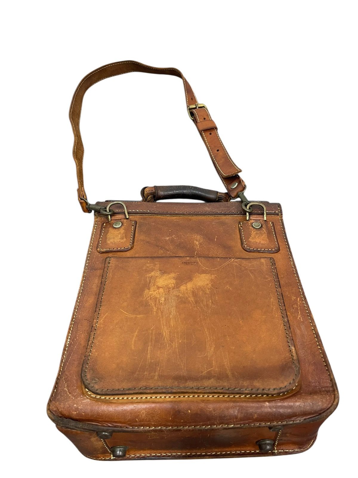 Genuine Leather Full Leather Beauty Patina Vtg Herz Japan Satchel Bag 5🟩 Size ONE SIZE - 12 Thumbnail
