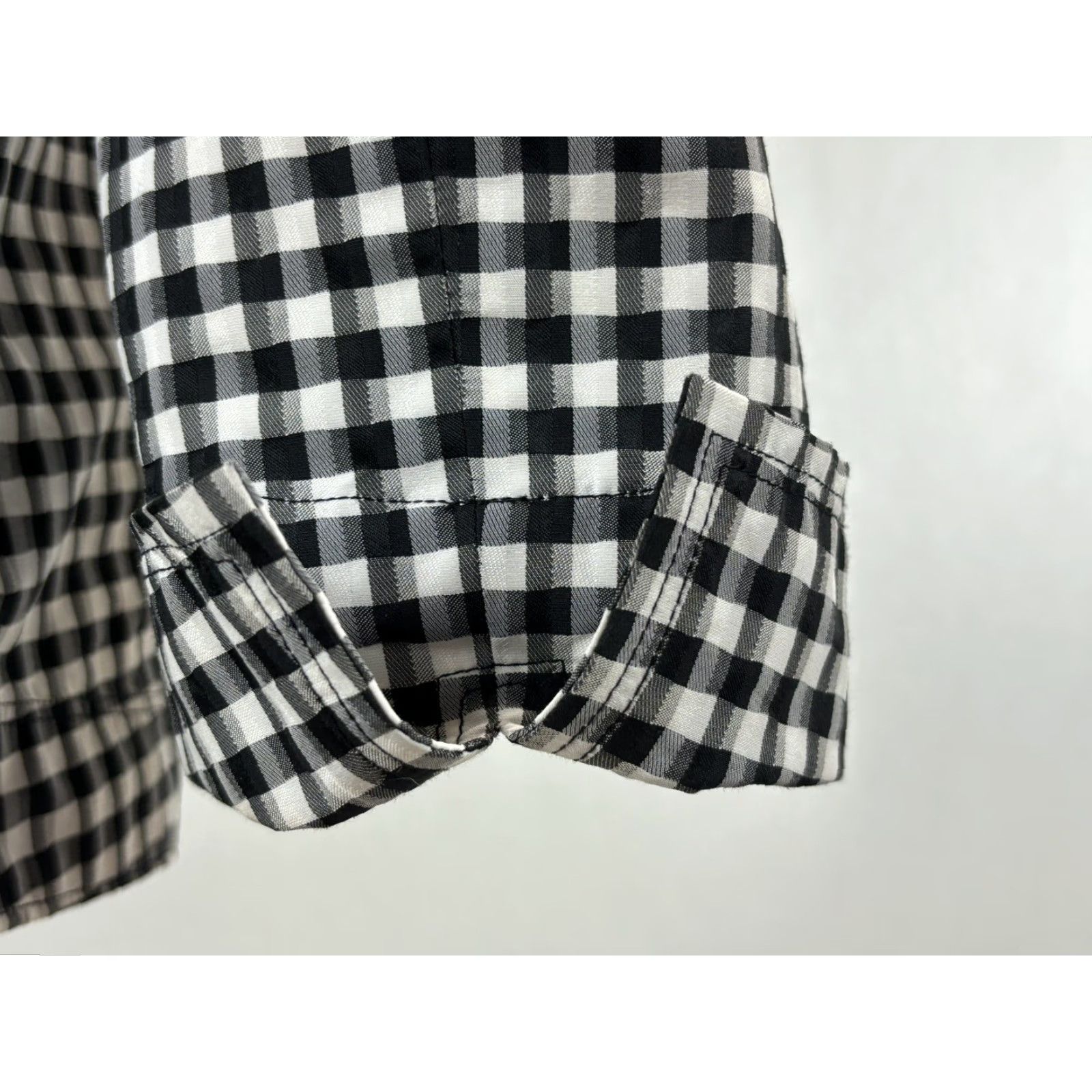 Jones New York Jones New York Gingham Shirt Womens 10 Multicolor Classic Old Money Artsy Blouse 3/4 Sleeve Collared Button Polyester Blend Regular Women Shirt Size L / US 10 / IT 46 - 6 Thumbnail