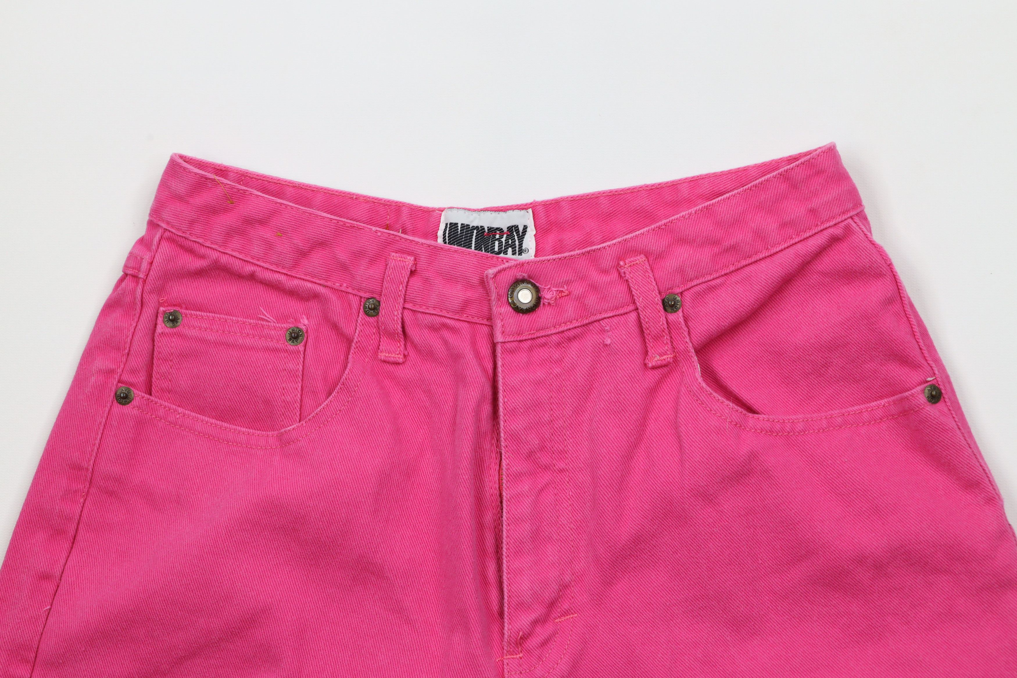 Vintage Vintage 90s Streetwear Fit Denim Jean Shorts Jorts Pink Size 34" / US 12 / IT 48 - 2 Thumbnail