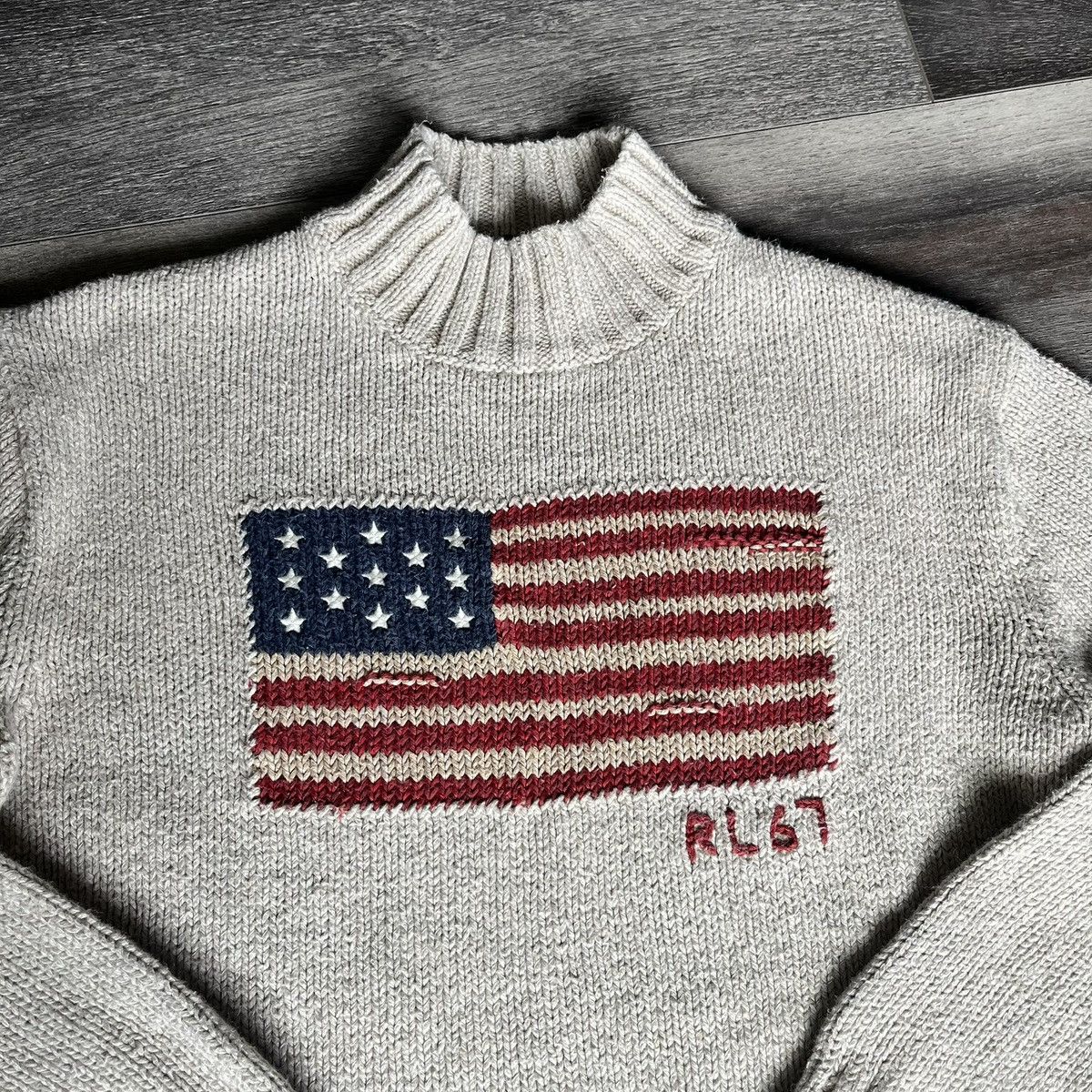 Polo Ralph Lauren Vintage Polo Ralph Lauren American Flag Mock Neck Sweater Size US S / EU 44-46 / 1 - 3 Thumbnail