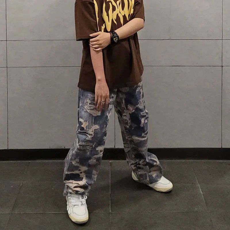 Designer × Vintage High Street Straight Loose Gothic y2k Jeans Trousers Size US 32 / EU 48 - 3 Thumbnail