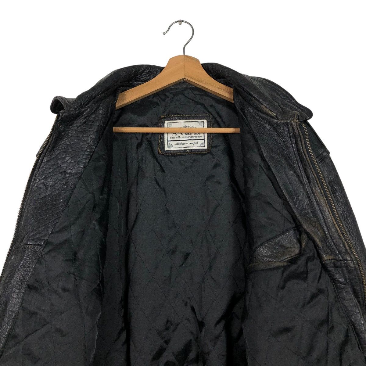 Japanese Brand 🔥VINTAGE BIKER GENUINE LEATHER JACKET ANABAS ISSEY MIYAKE Size US M / EU 48-50 / 2 - 16 Thumbnail
