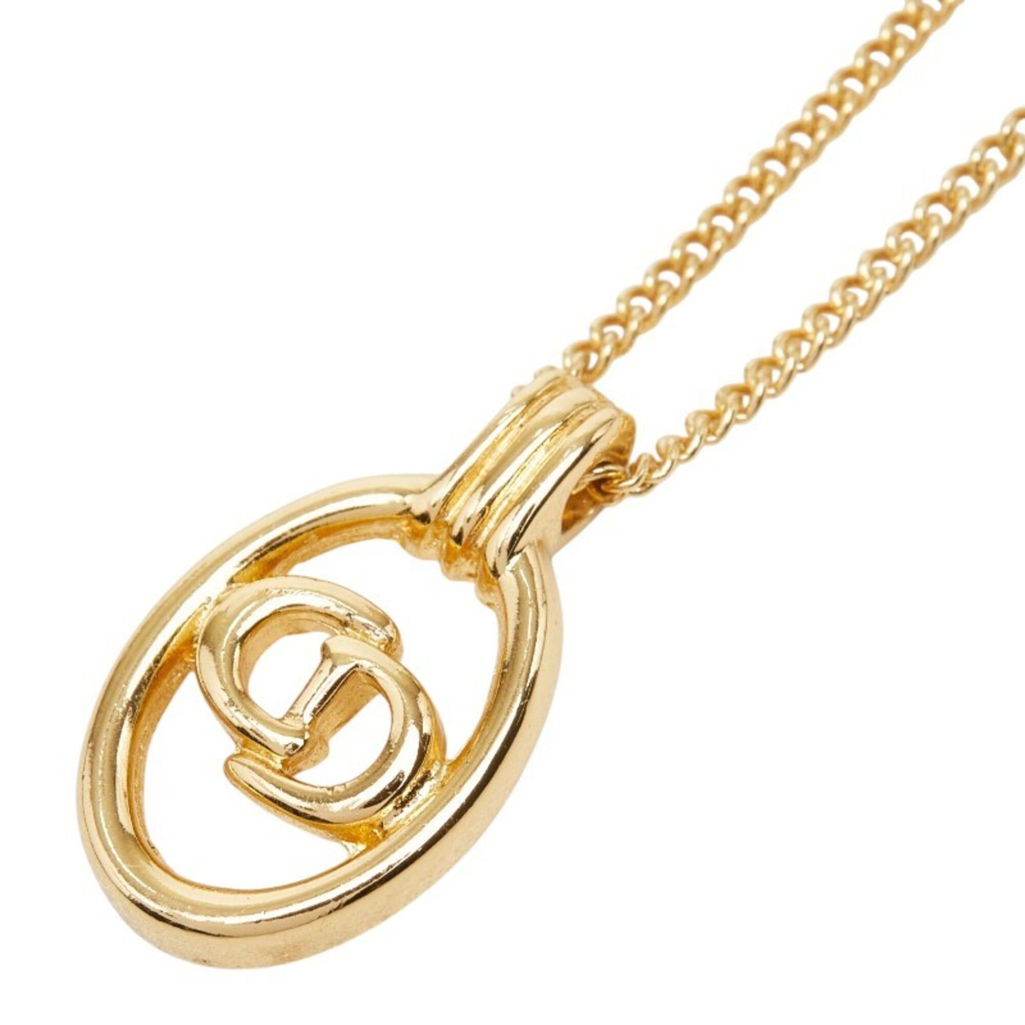 Dior Christian Dior Dior CD Logo Pendant Necklace, Gold Plated (GP), Women's. Size ONE SIZE - 1 Thumbnail